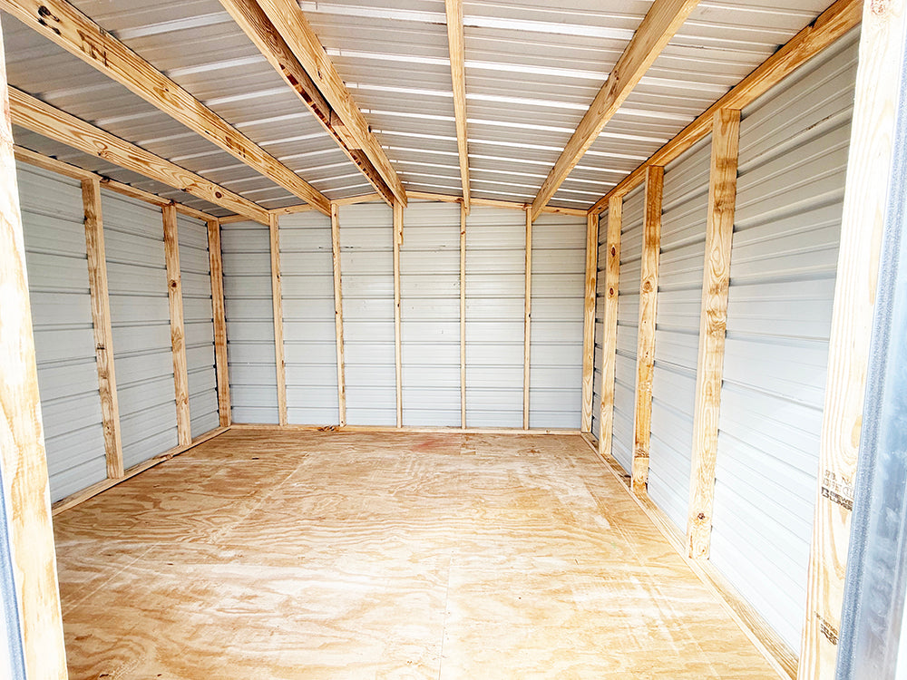12x24 Regular Roof Portable Building - Gray/Alamo White
Success-inside