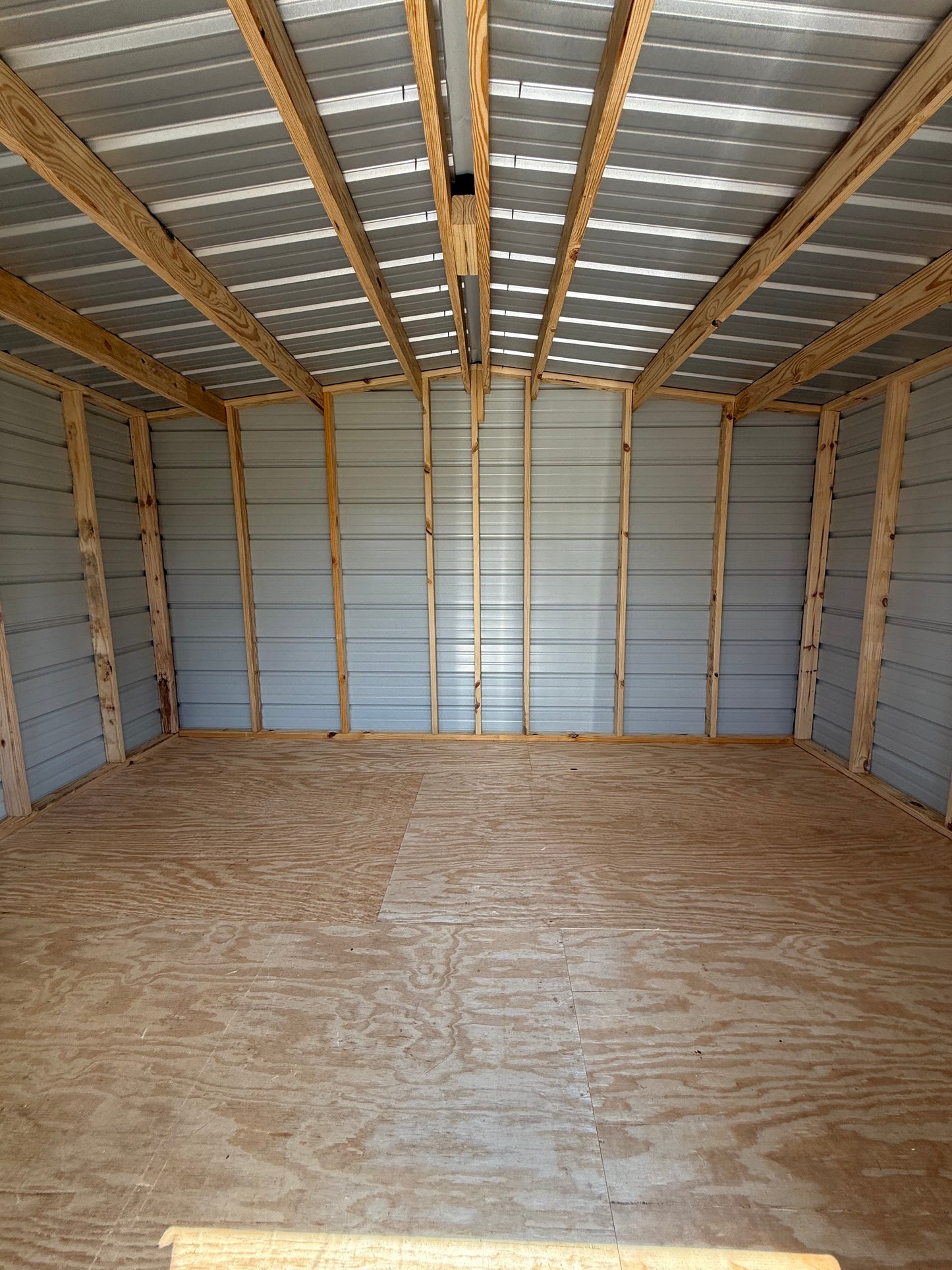 inside 10x14 regular roof building
