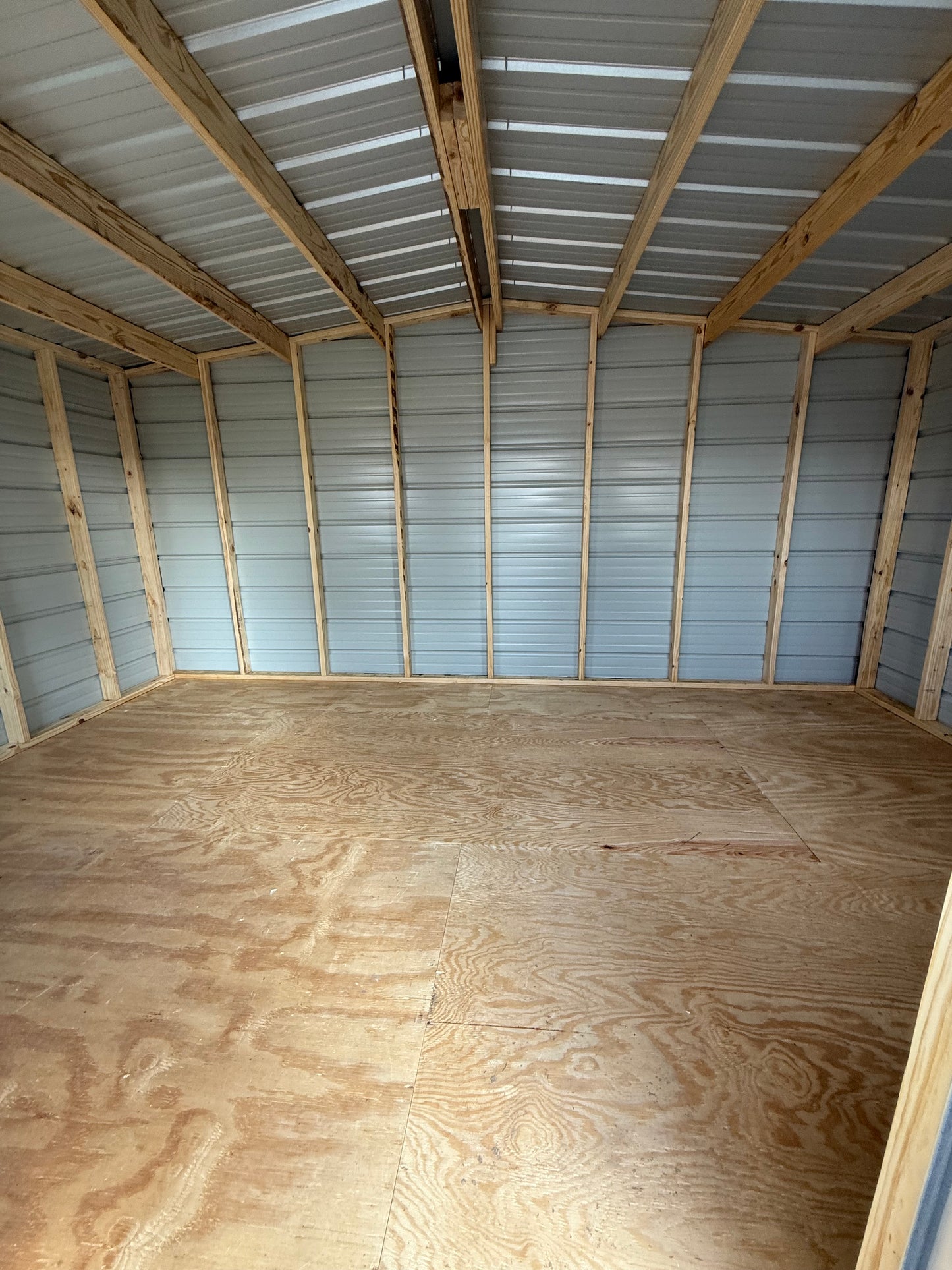 Inside 10x16 regular roof portable building