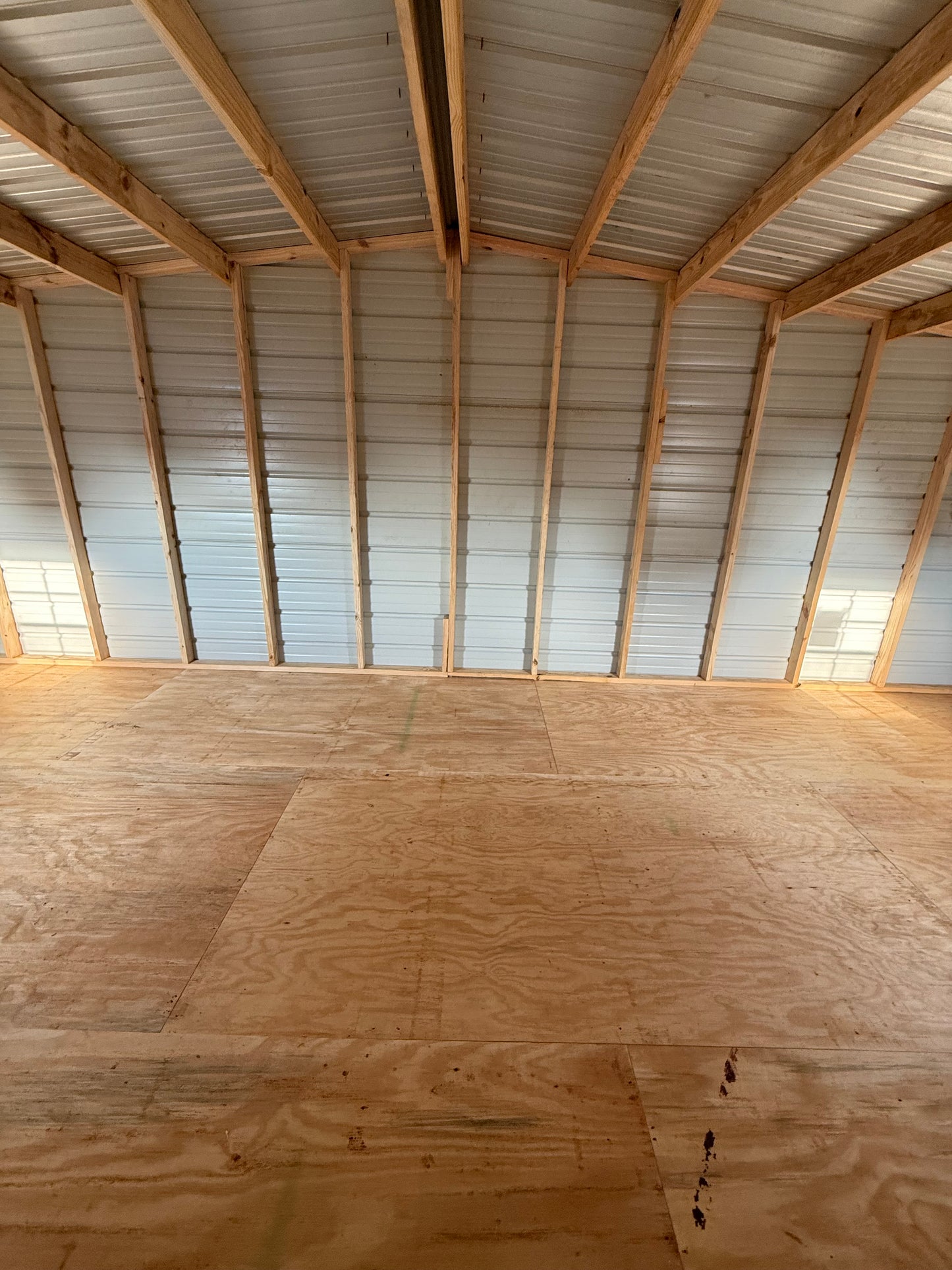 inside 12x28 regular roof portable building