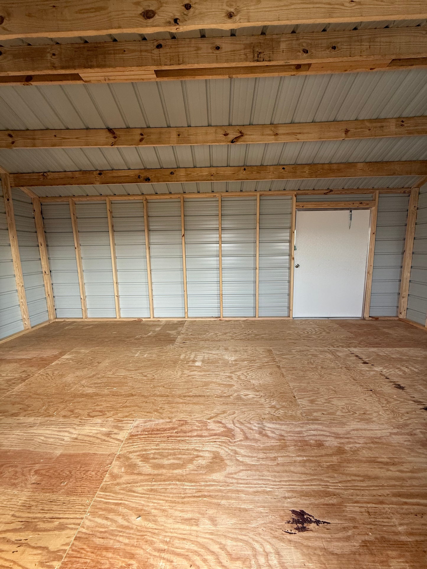 inside 12x20 peak with extra door in back