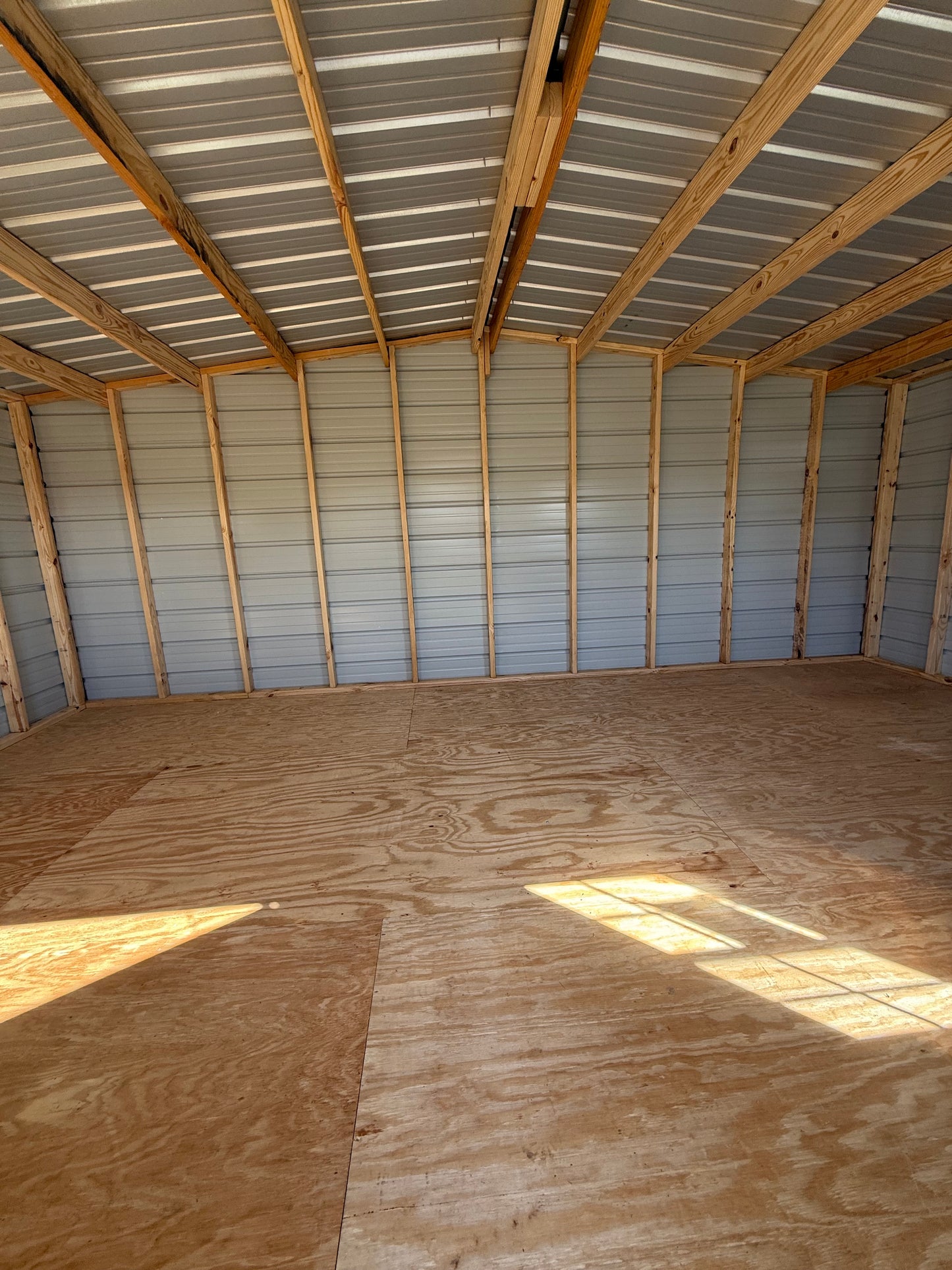 inside 12x20 regular roof portable building