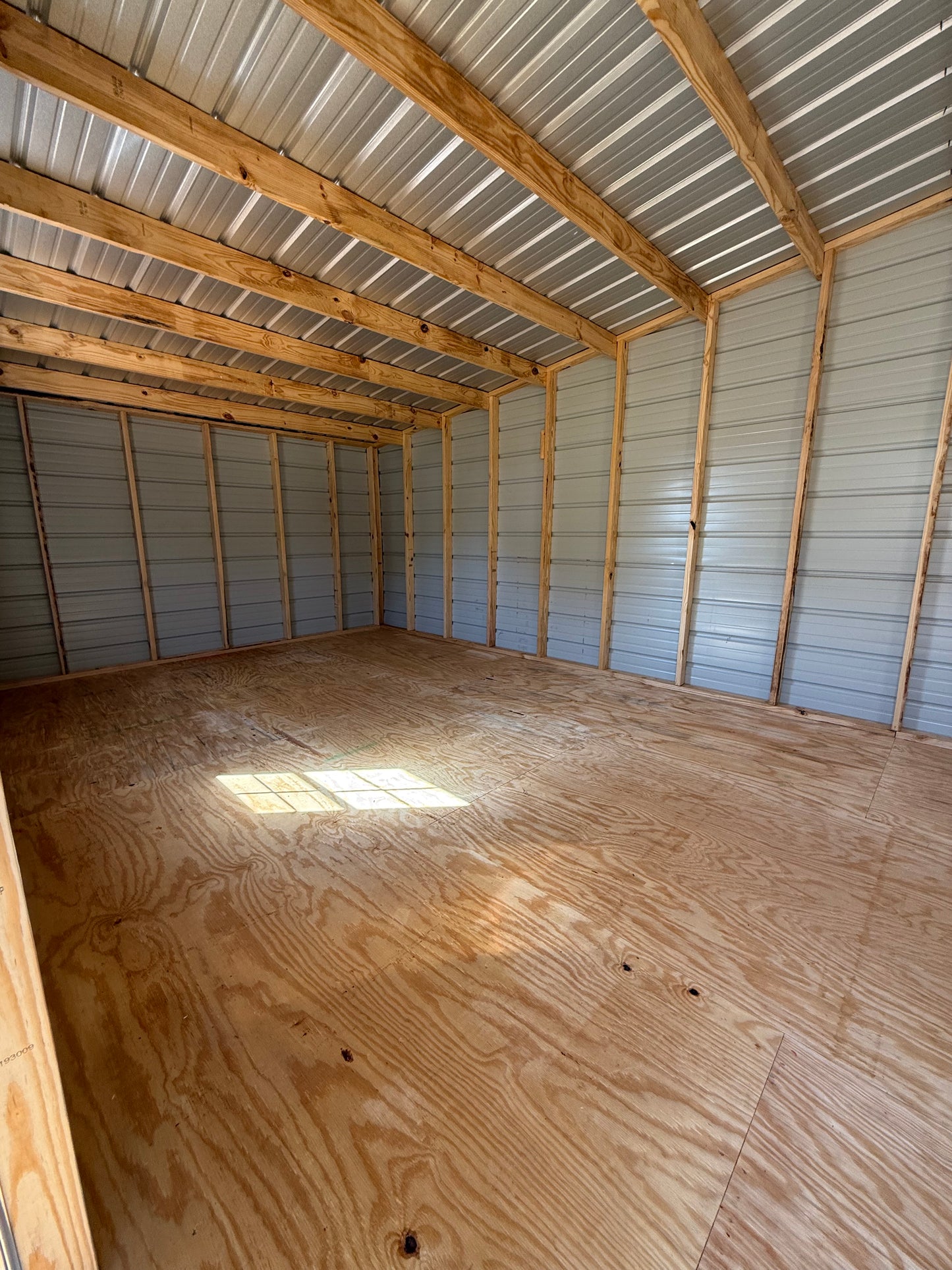 Inside view of 12x32 regular roof portable building