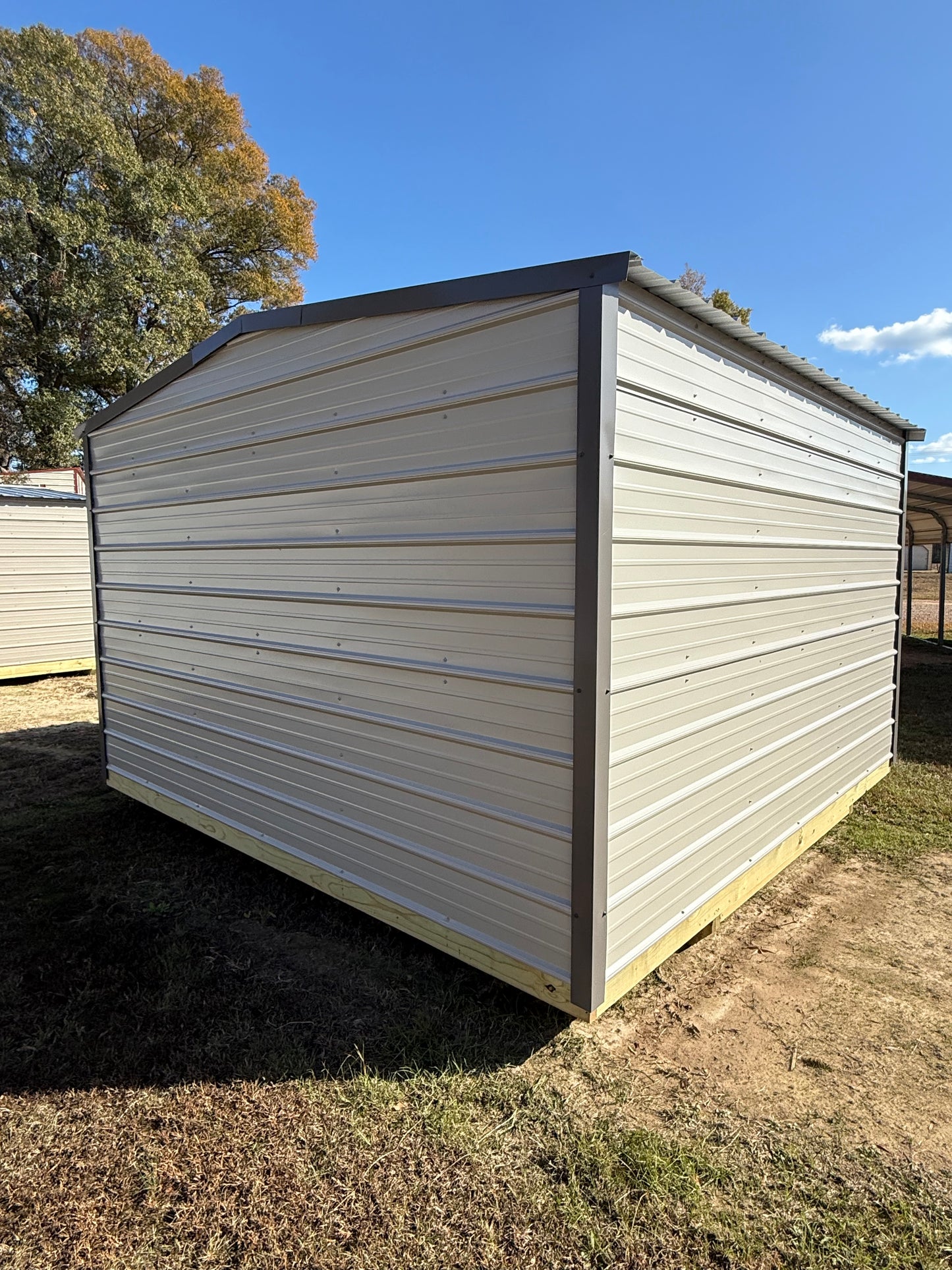 back/side view of 12x12 regular roof portable building