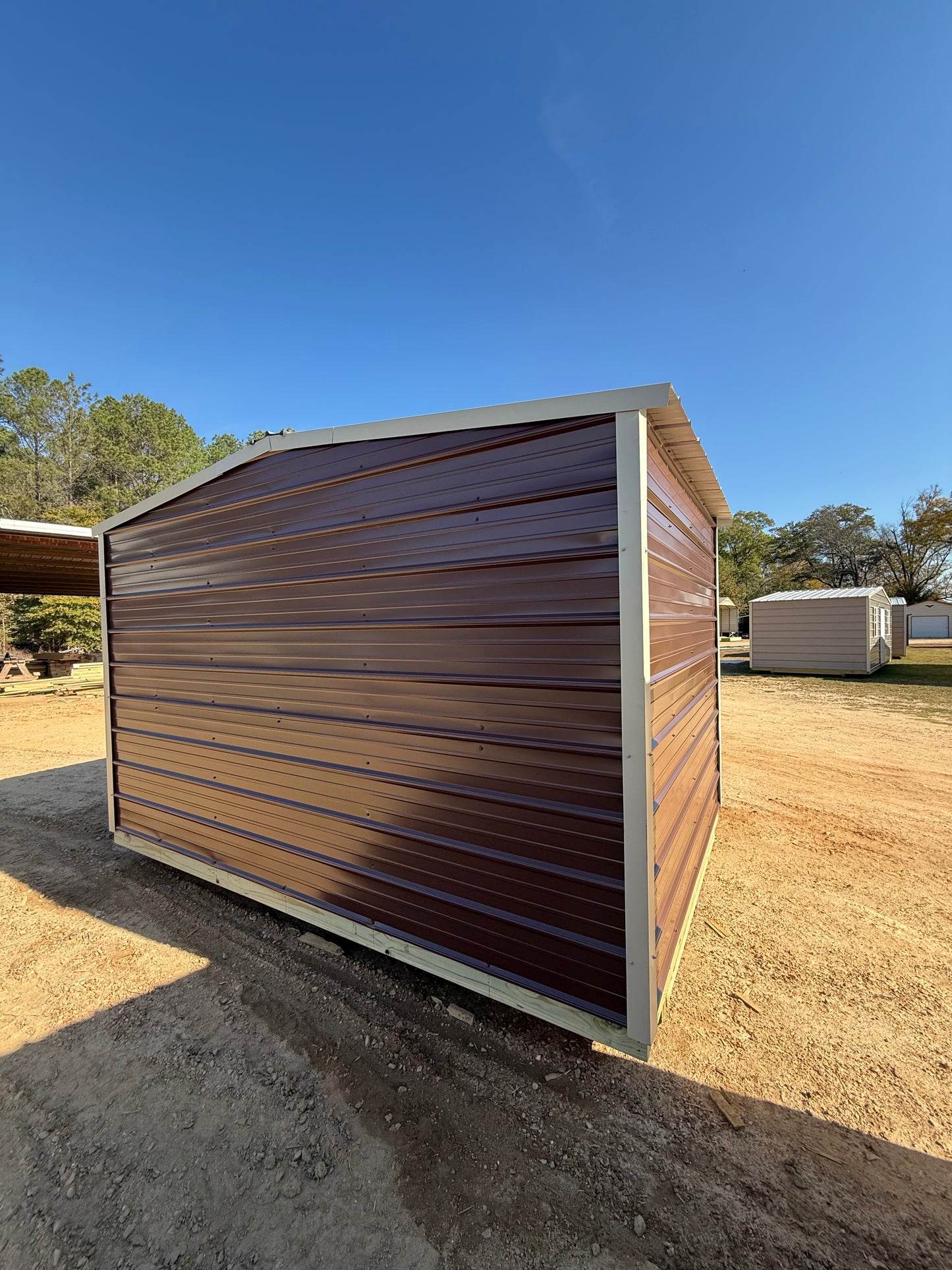 back view of 8x12 regular roof portable building