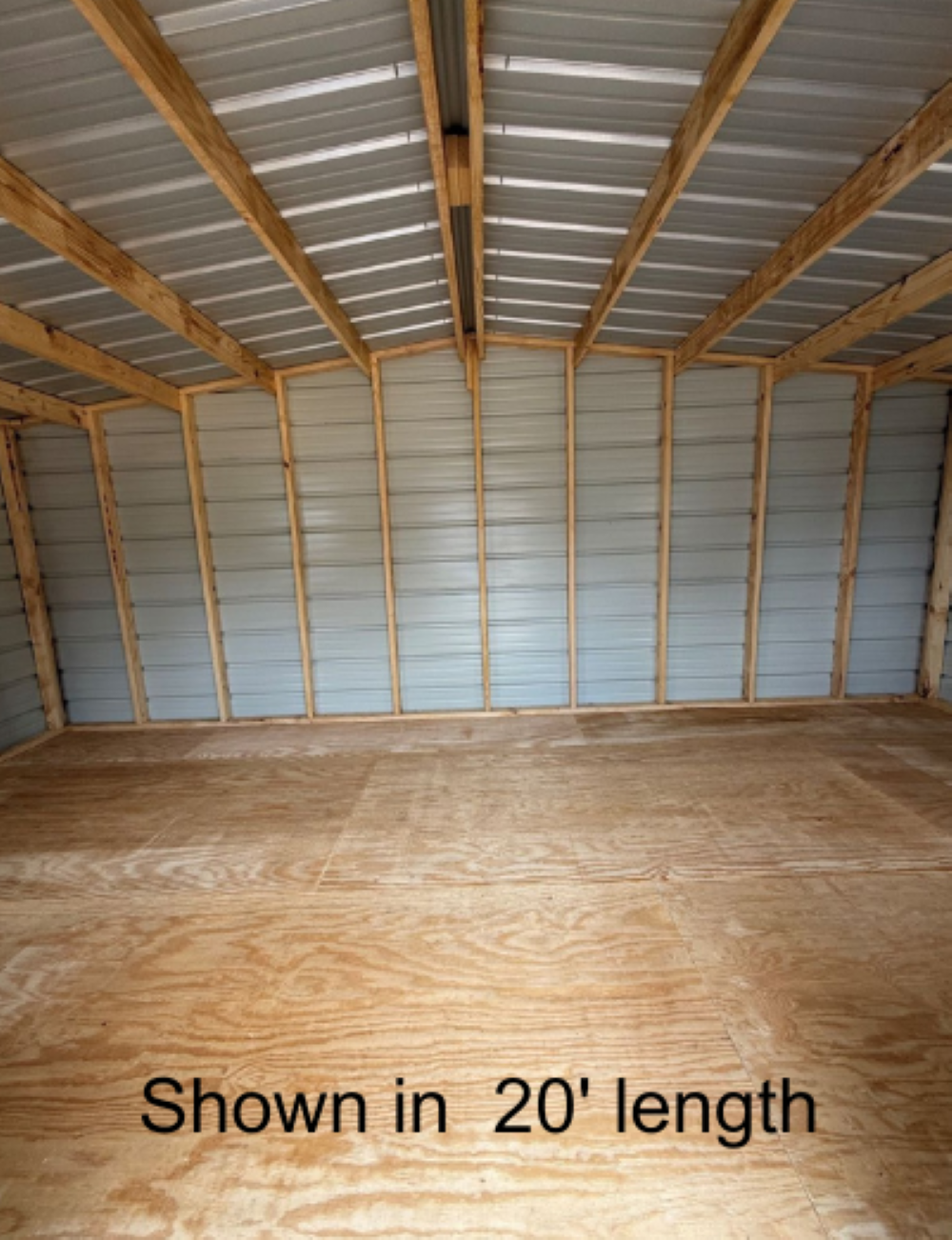 inside a 20' long building