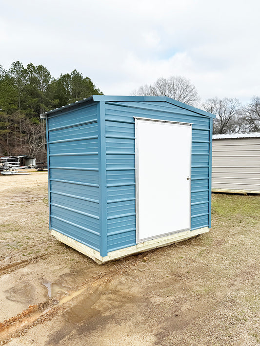 6x8 Regular Roof Portable Building – Ocean Blue/Ocean Blue