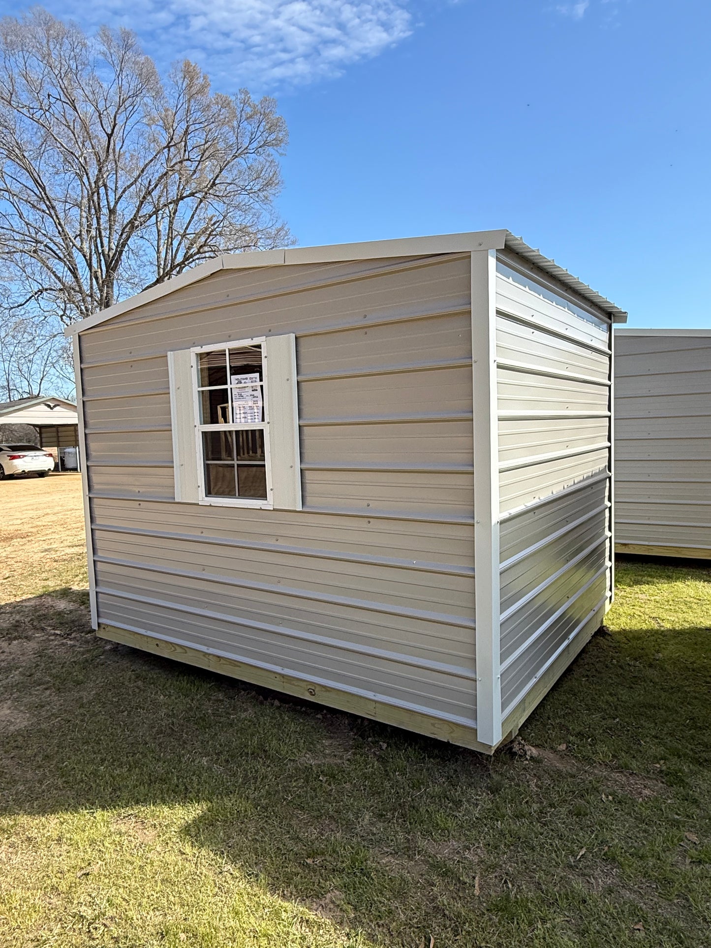 Back view of 8x10 portable building