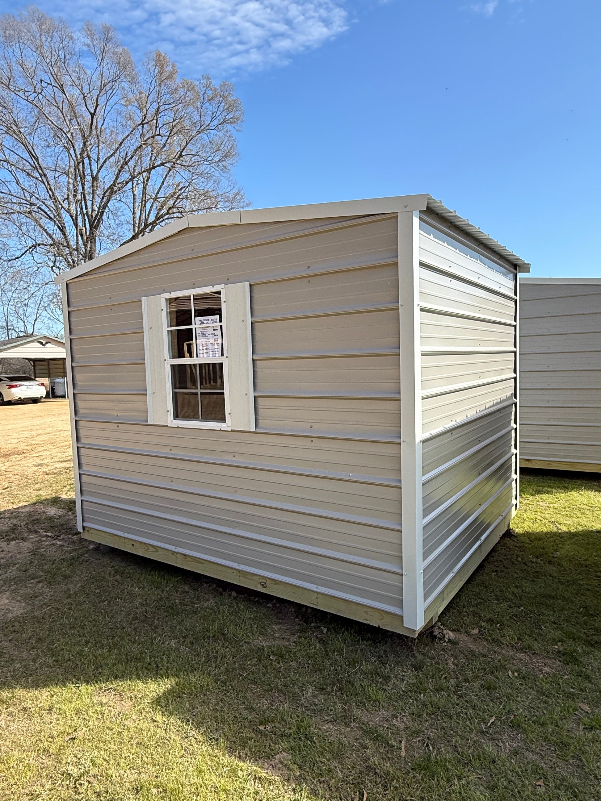 Back view of 8x10 portable building