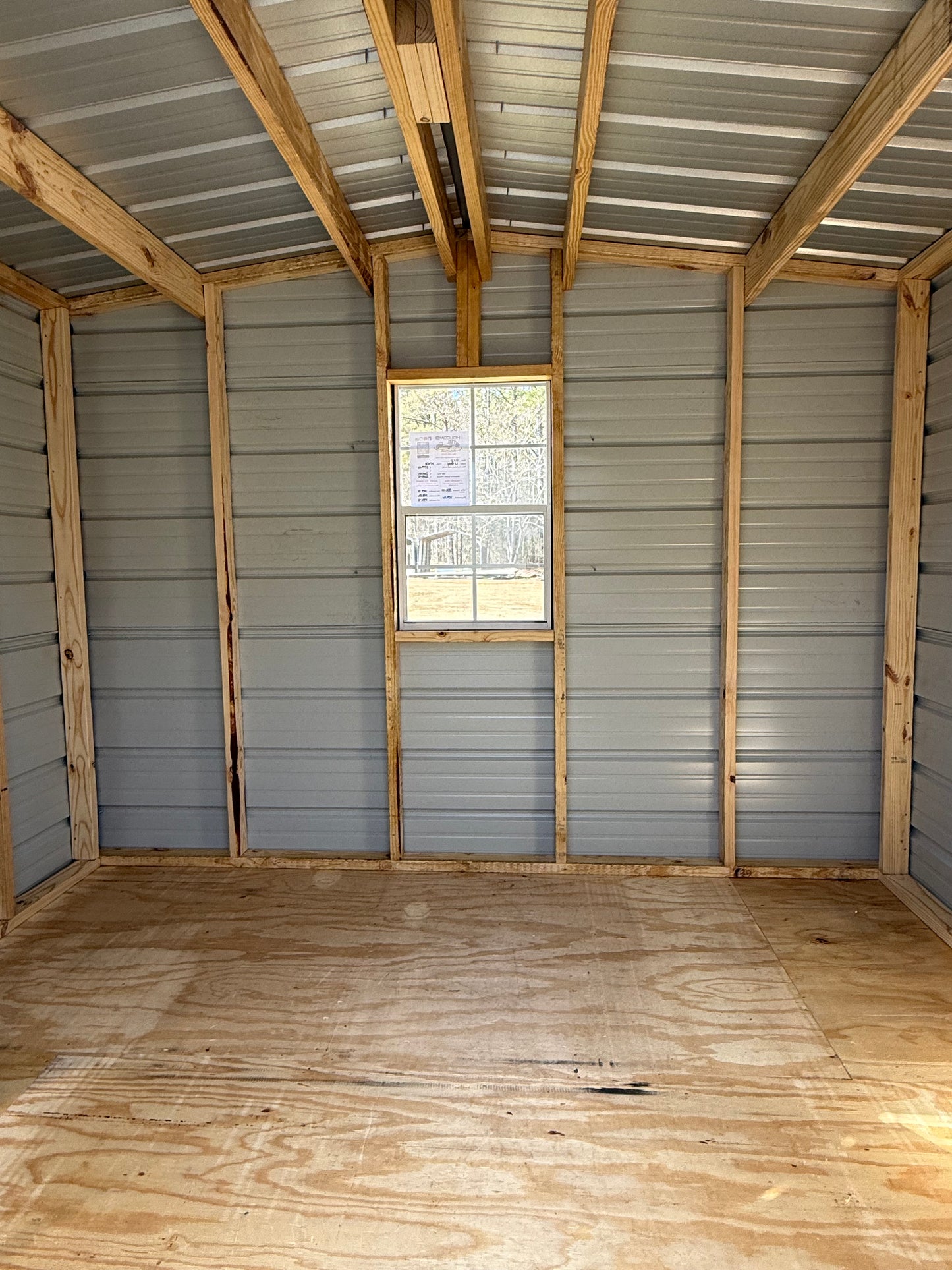 inside view of 8x10 portable building