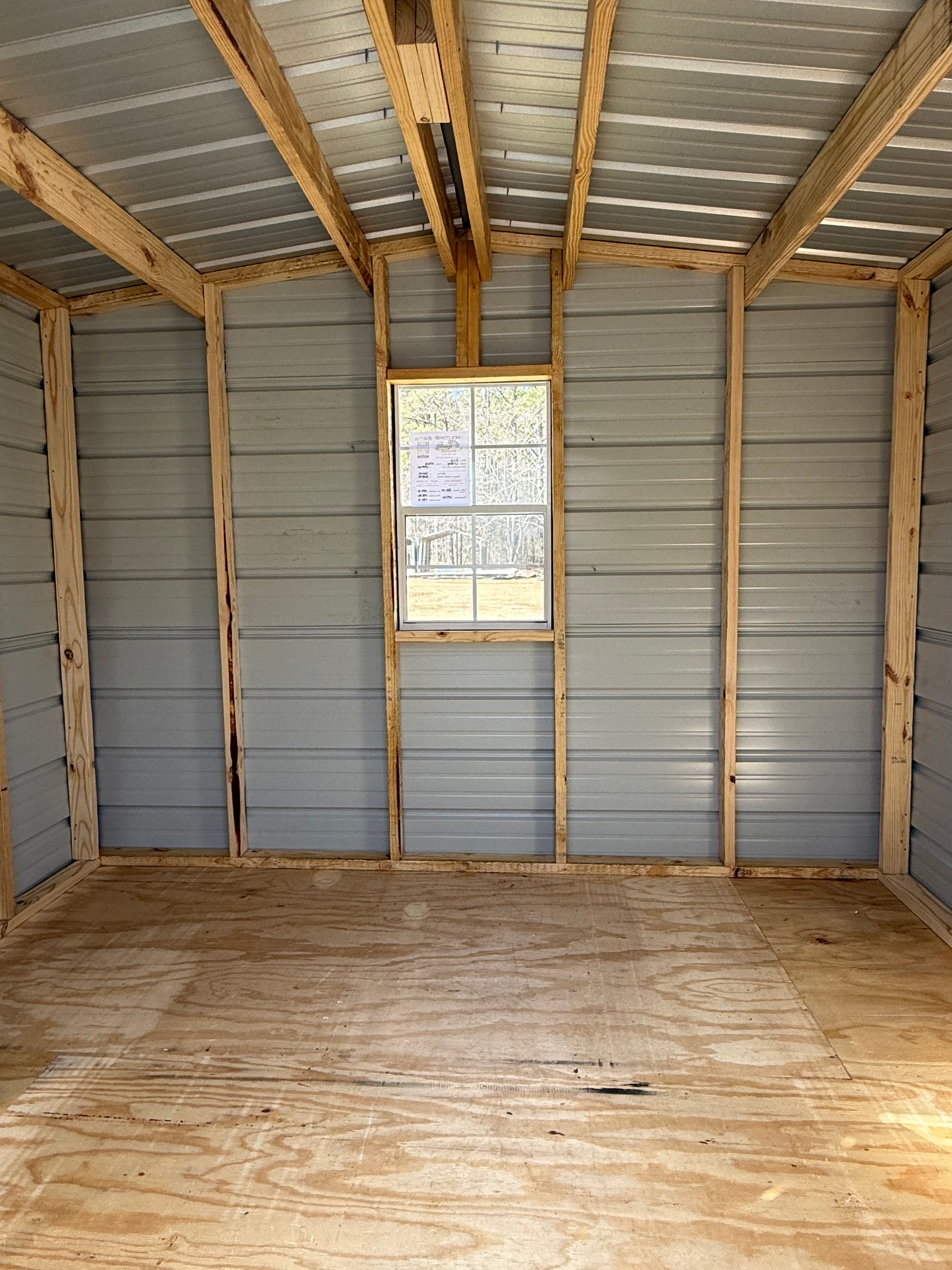 inside view of 8x10 portable building