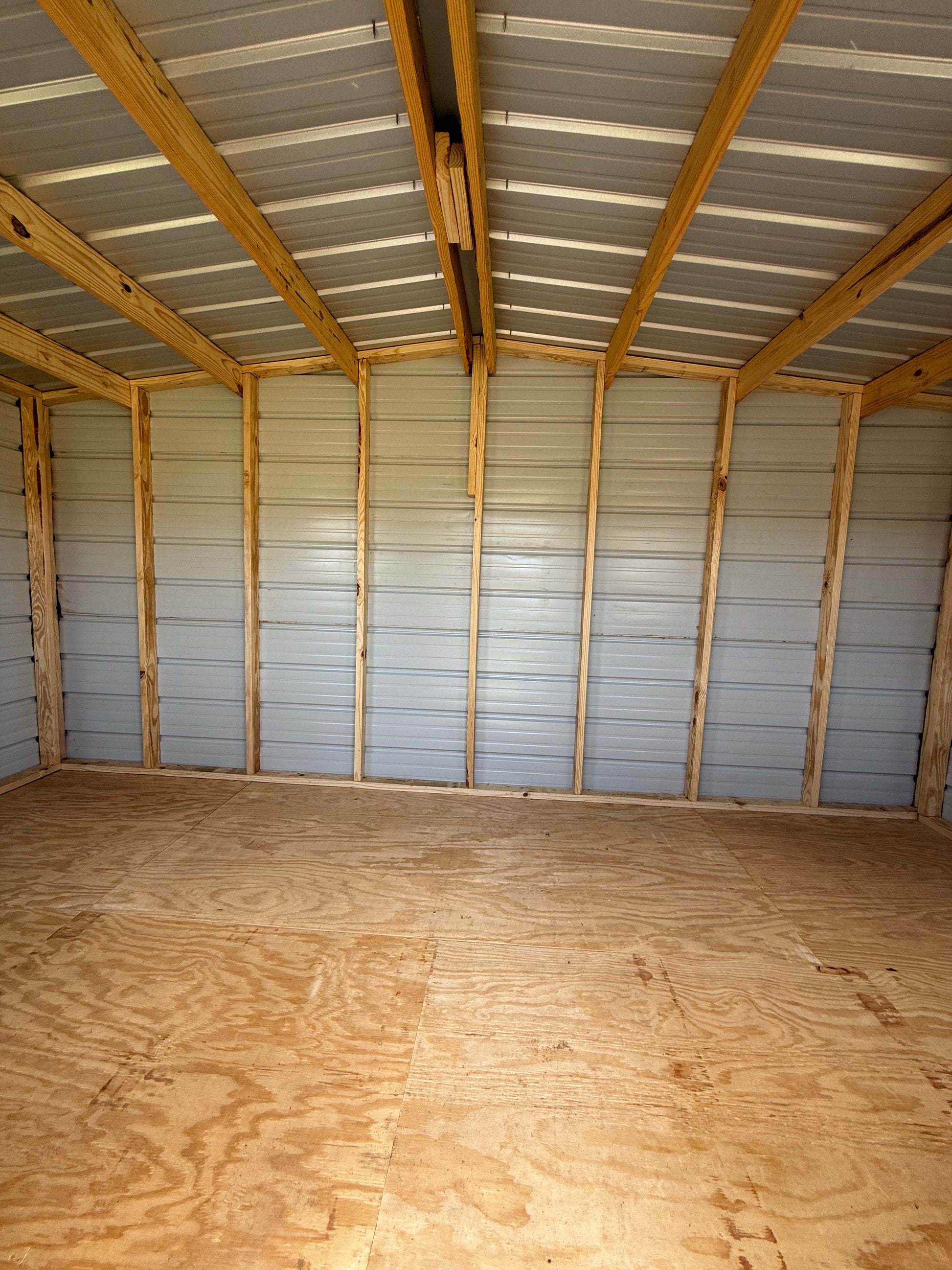 inside view of 8x16 portable building