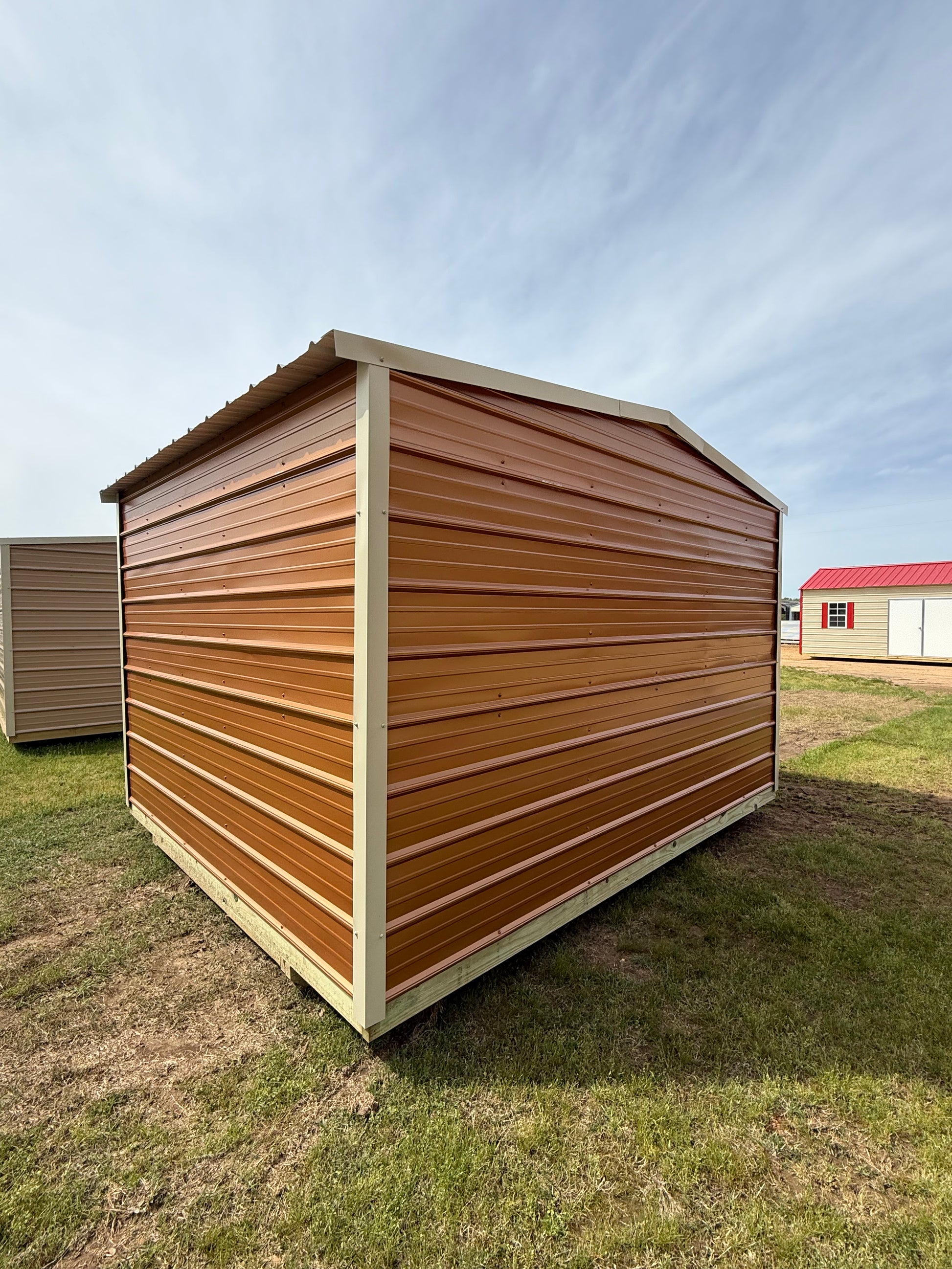 outside view of 10x12 regular roof portable building 