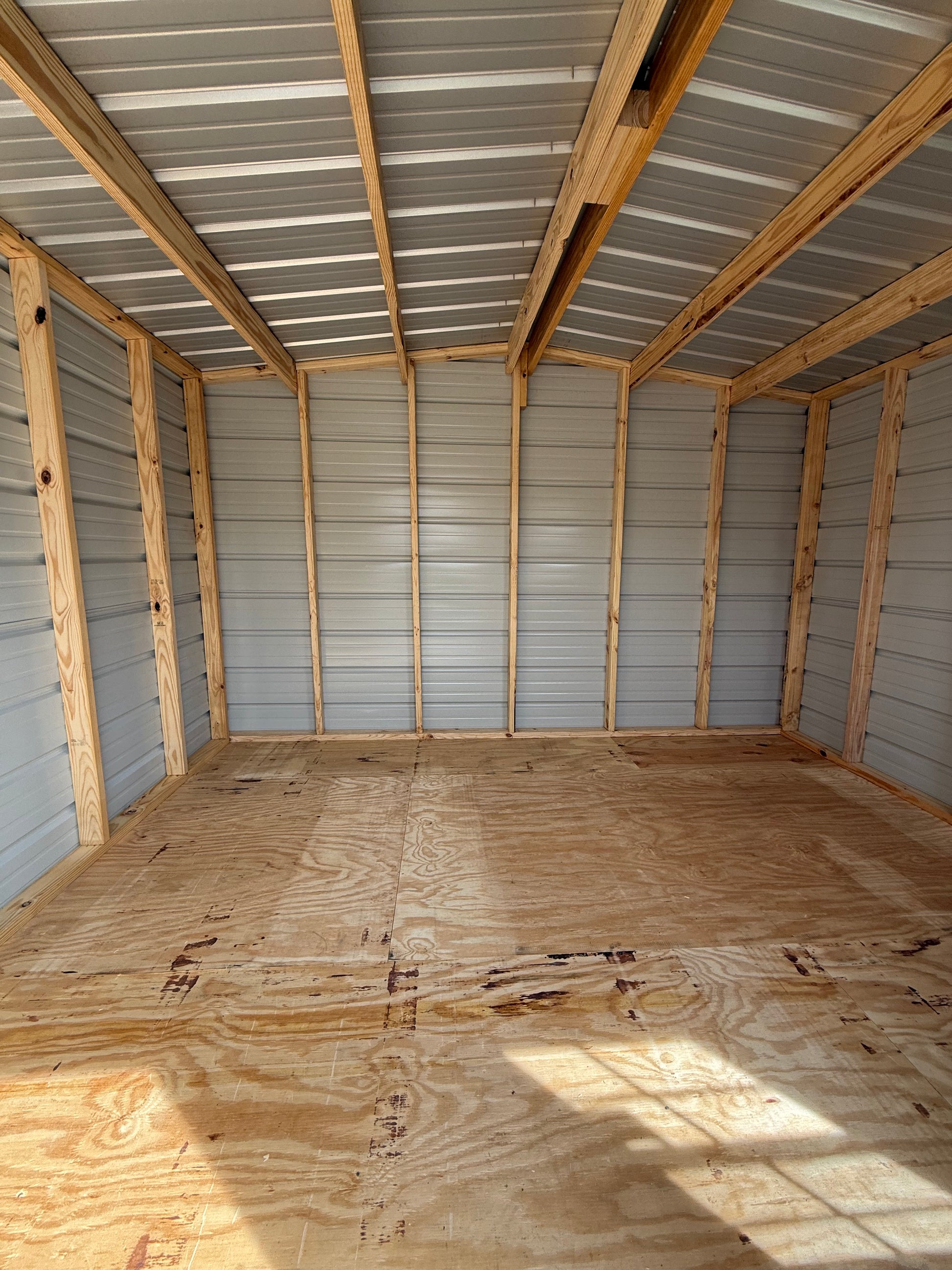 inside view of 10x12 regular roof portable building 
