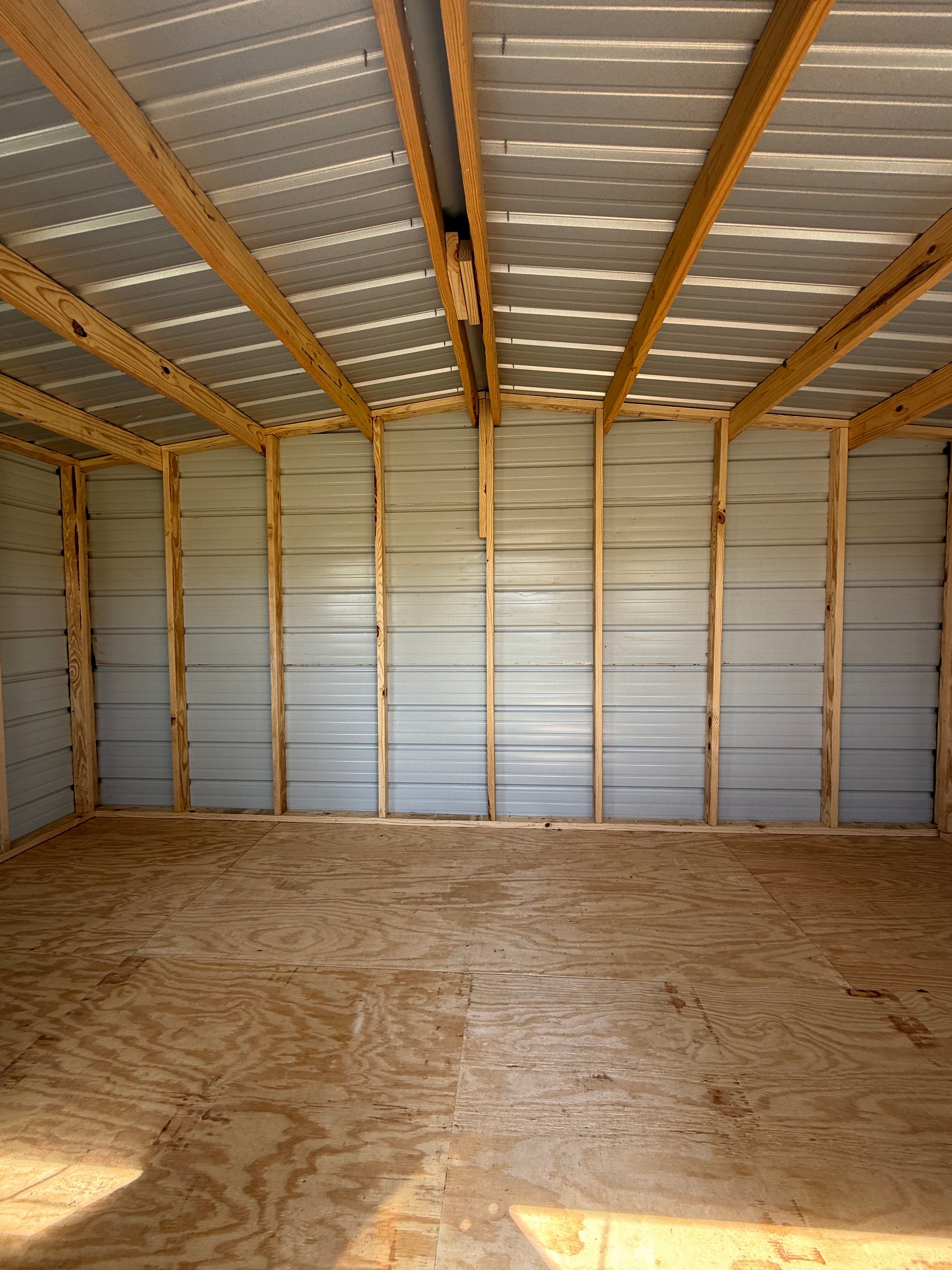 inside view of 8x16 regular roof portable building 