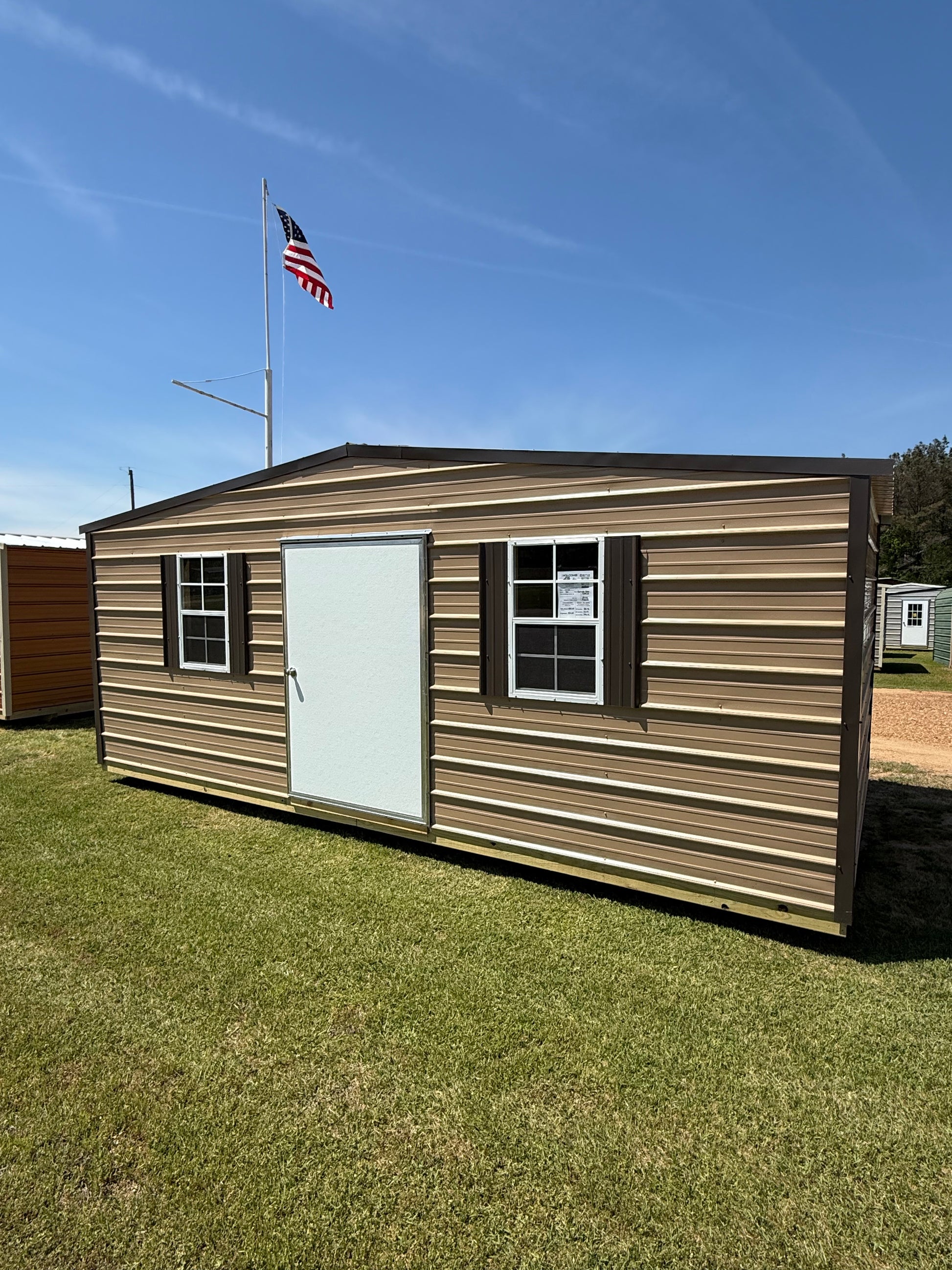 10x20 Tan/Burnished Slate Regular Roof Portable Building
