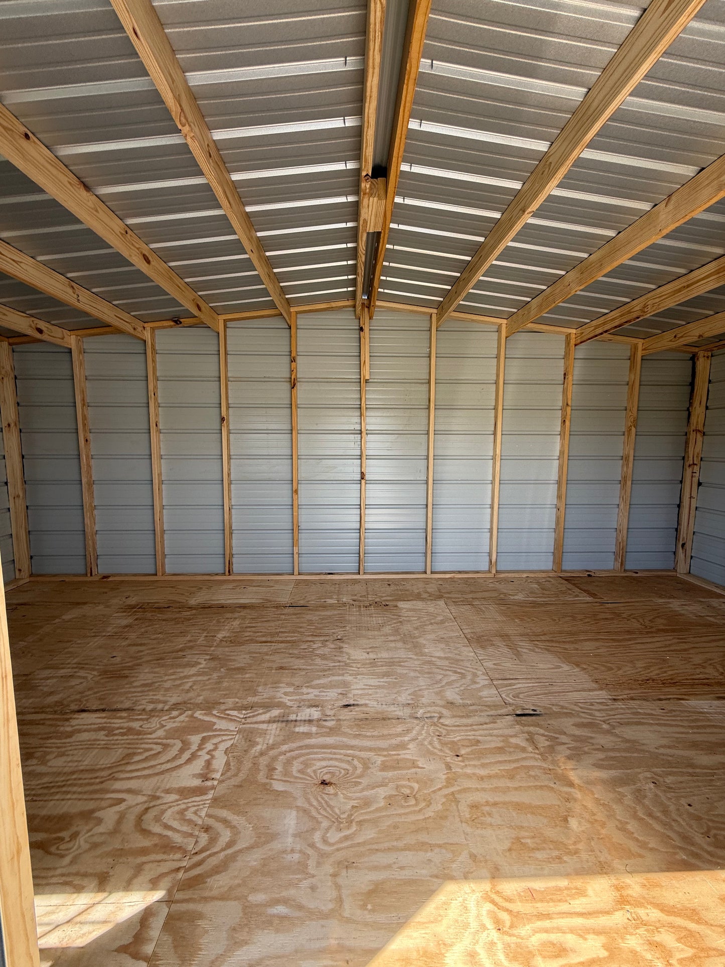 inside view of 10x20 regular roof portable building 