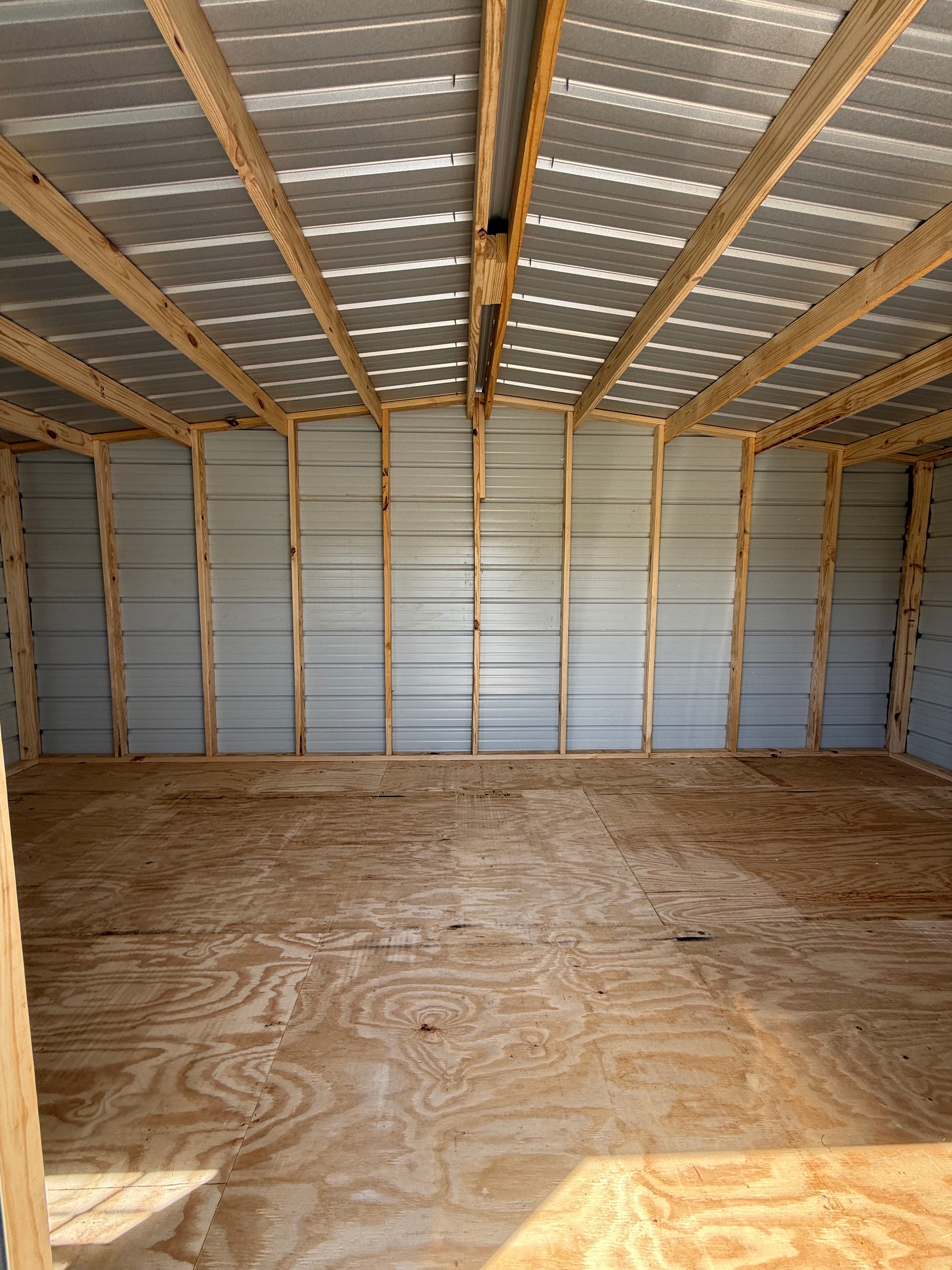 inside view of 10x20 regular roof portable building 