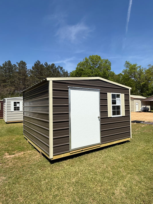12x12 Burnished Slate/Light Stone Regular Roof Portable Building