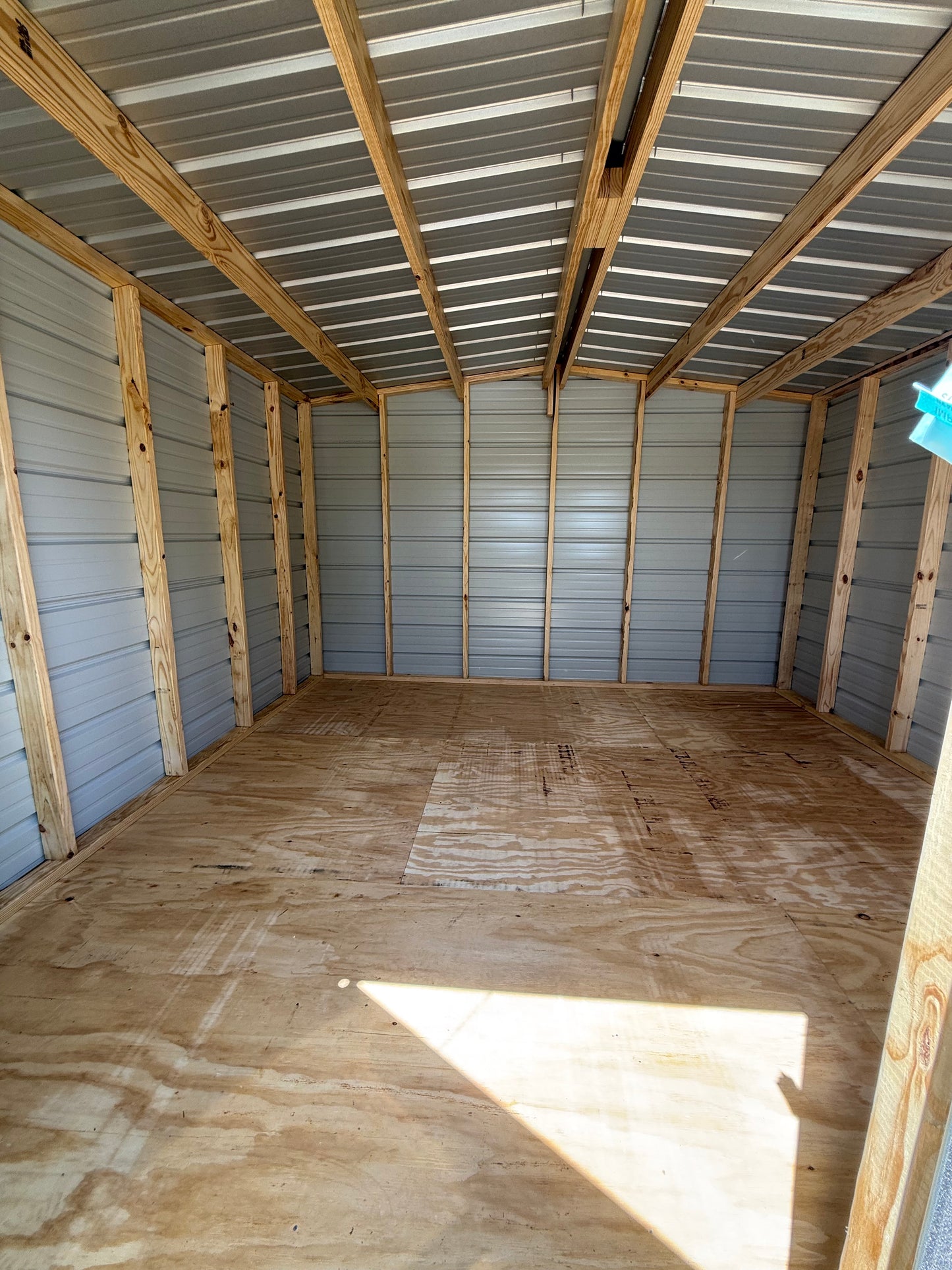 inside view of 12x12 regular roof portable building 