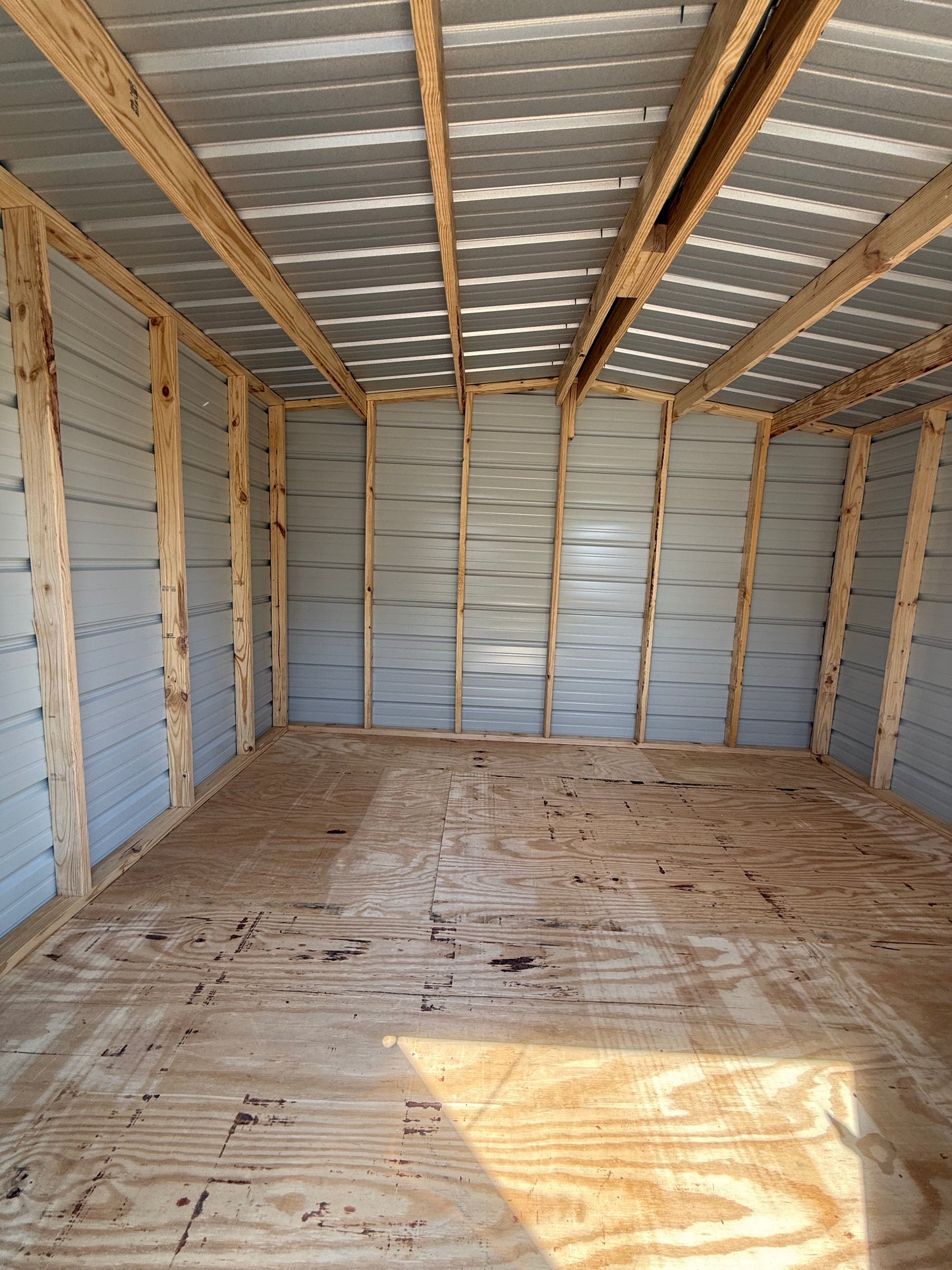 inside view of 10x12  regular roof portable building 