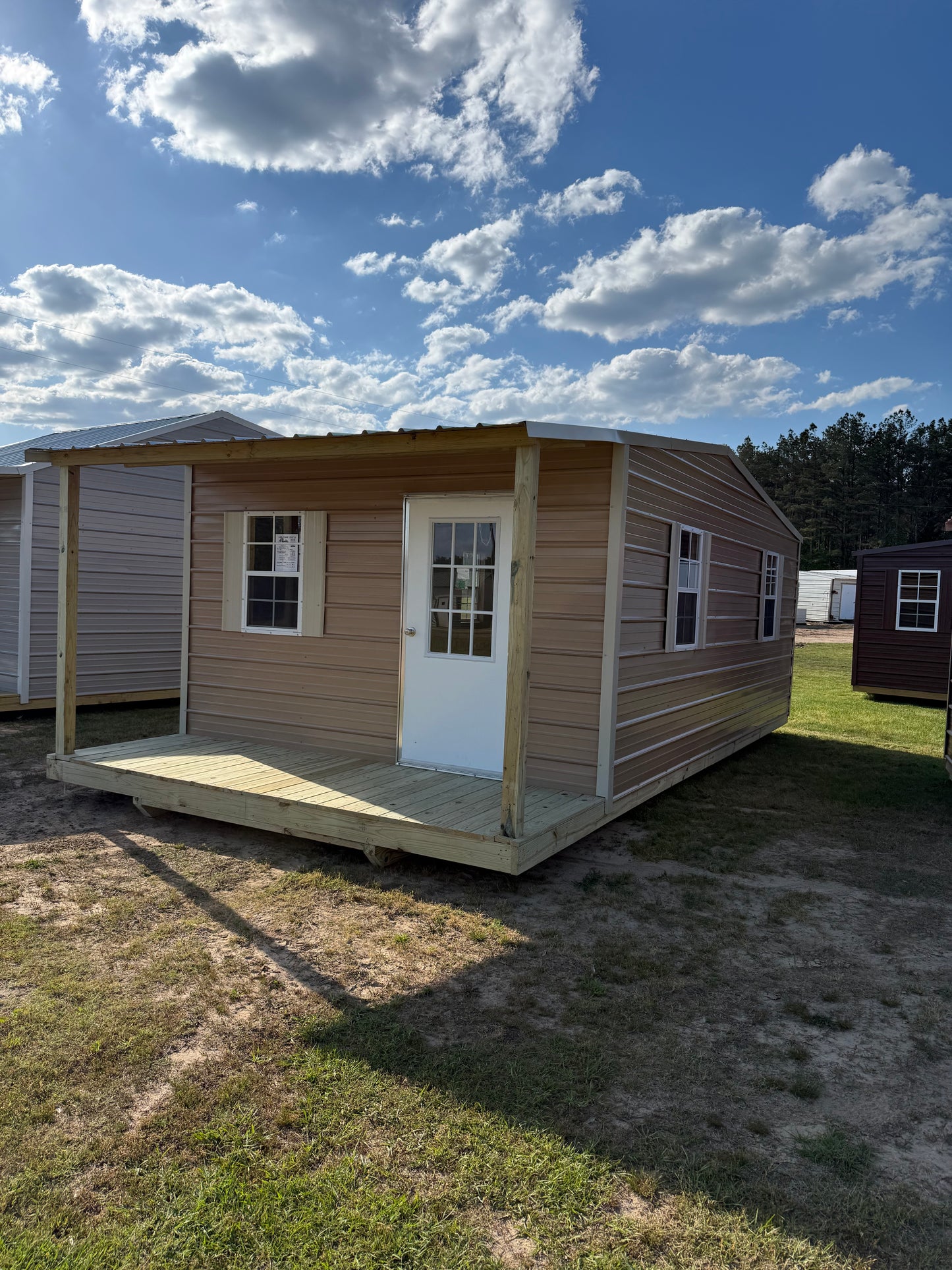 12x24 shotgun cabin tan/light stone