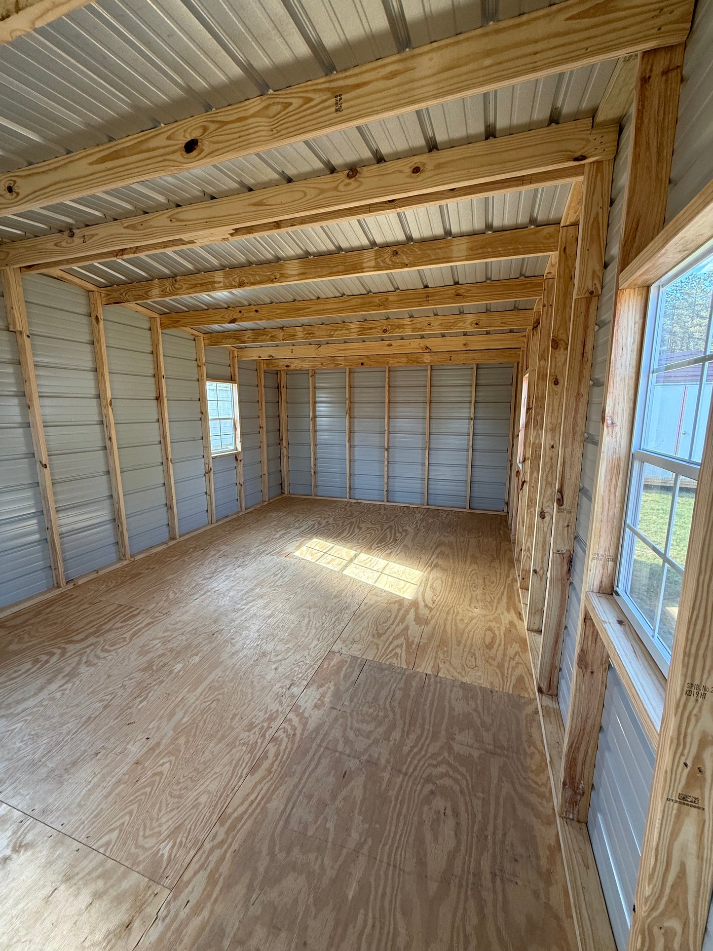 inside view of 12x24 shotgun cabin