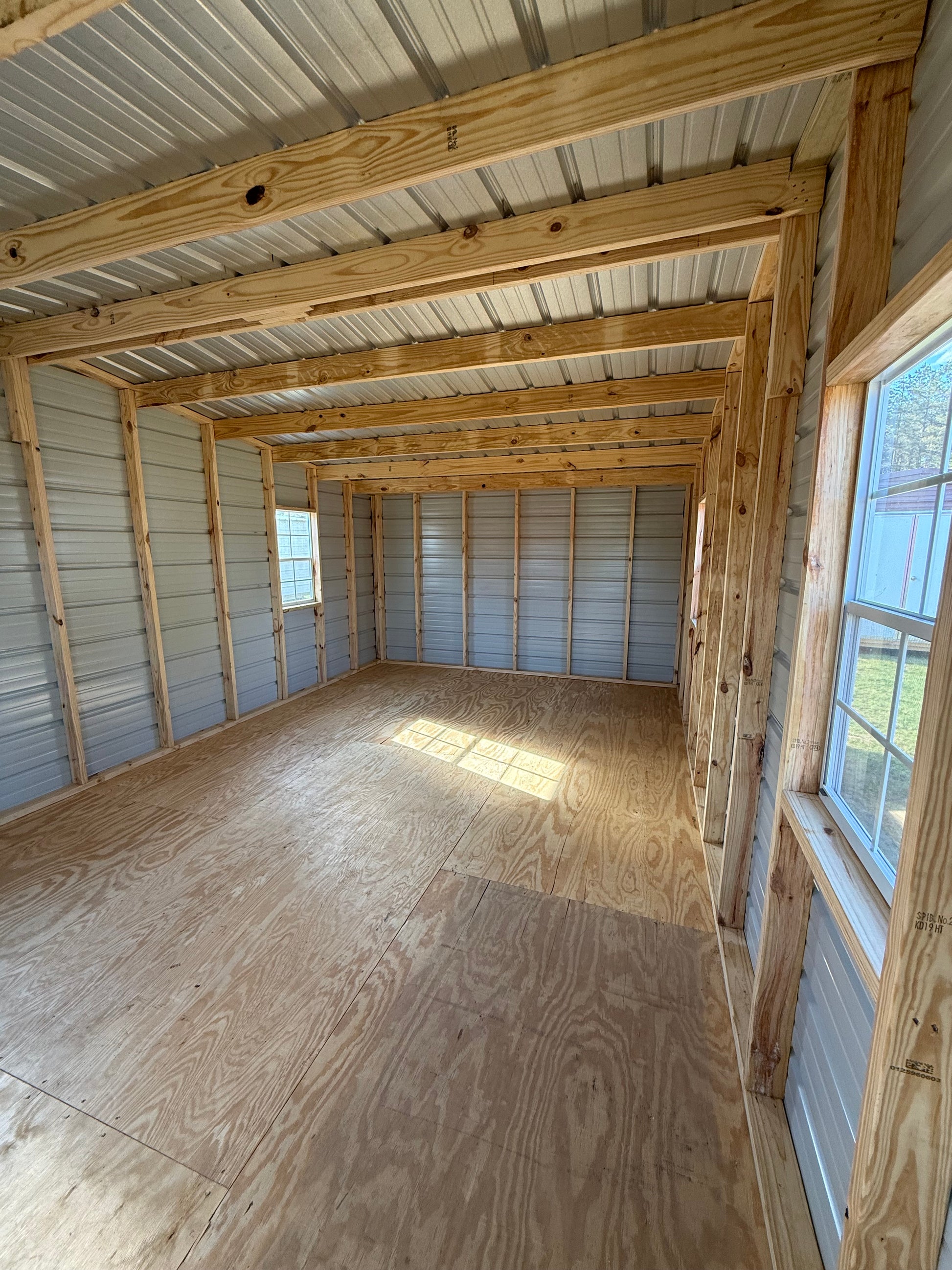 inside view of 12x24 shotgun cabin