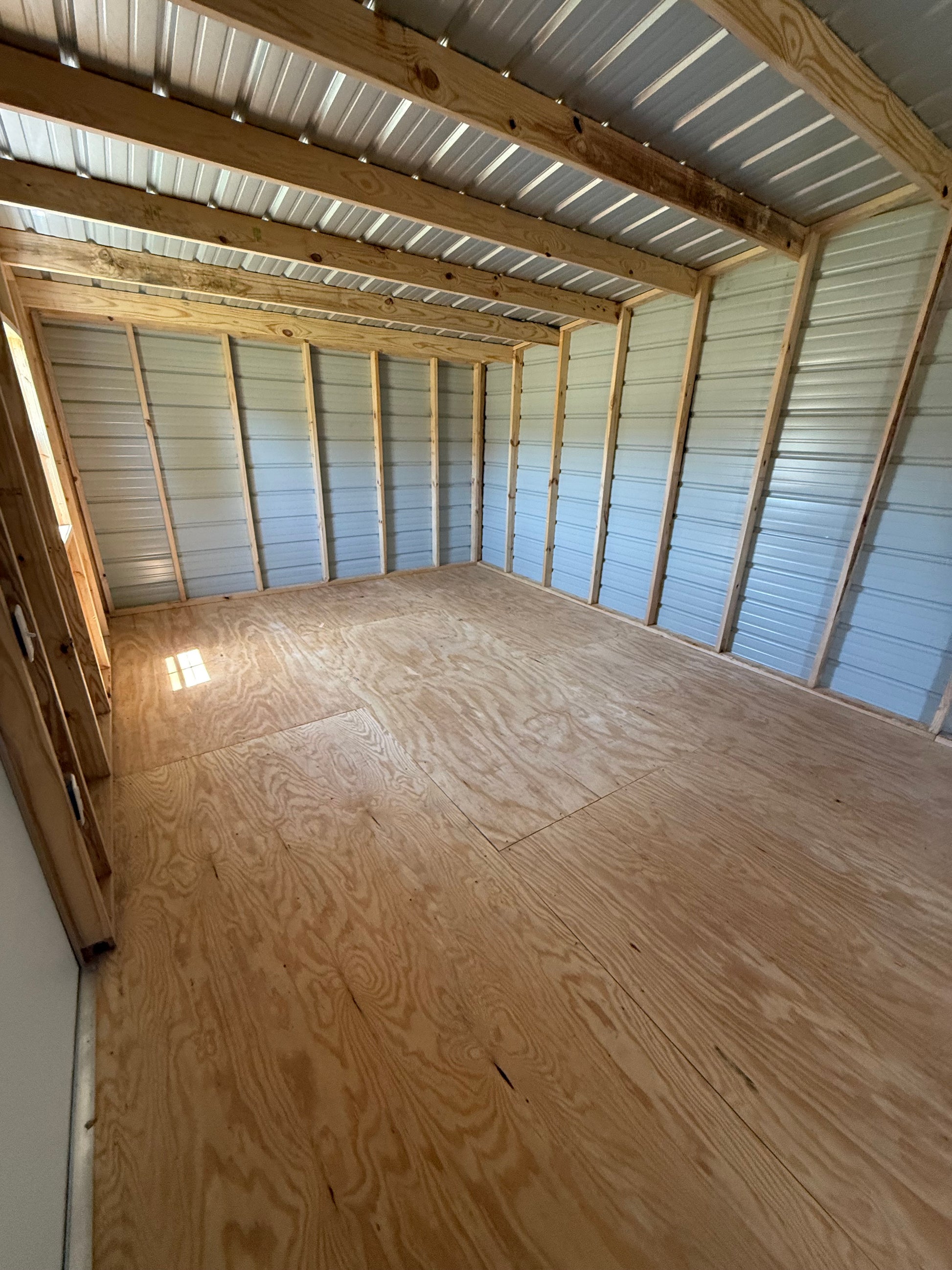 inside view of 12x28 regular roof portable building 