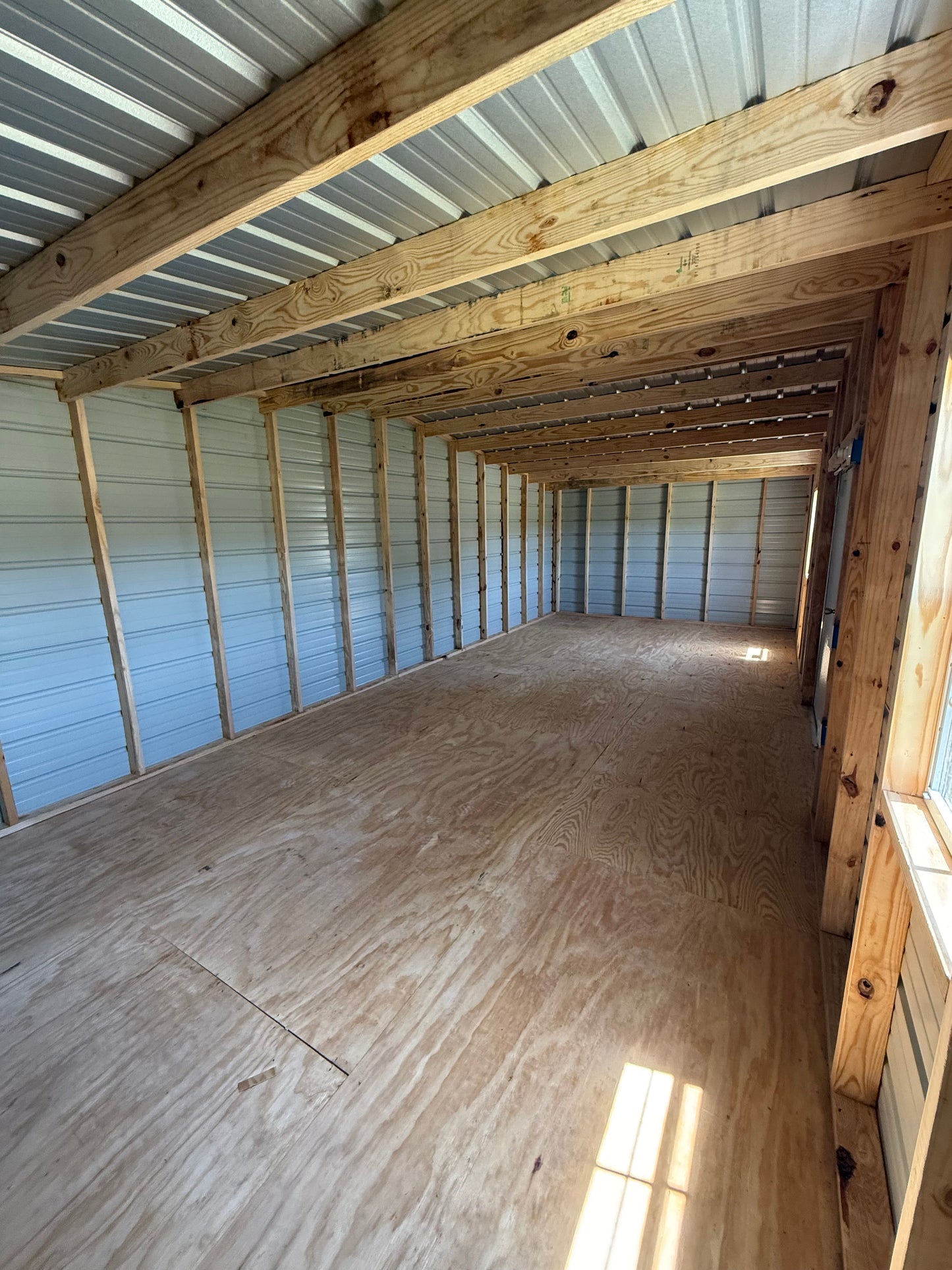 inside view of 12x28 regular roof portable building 