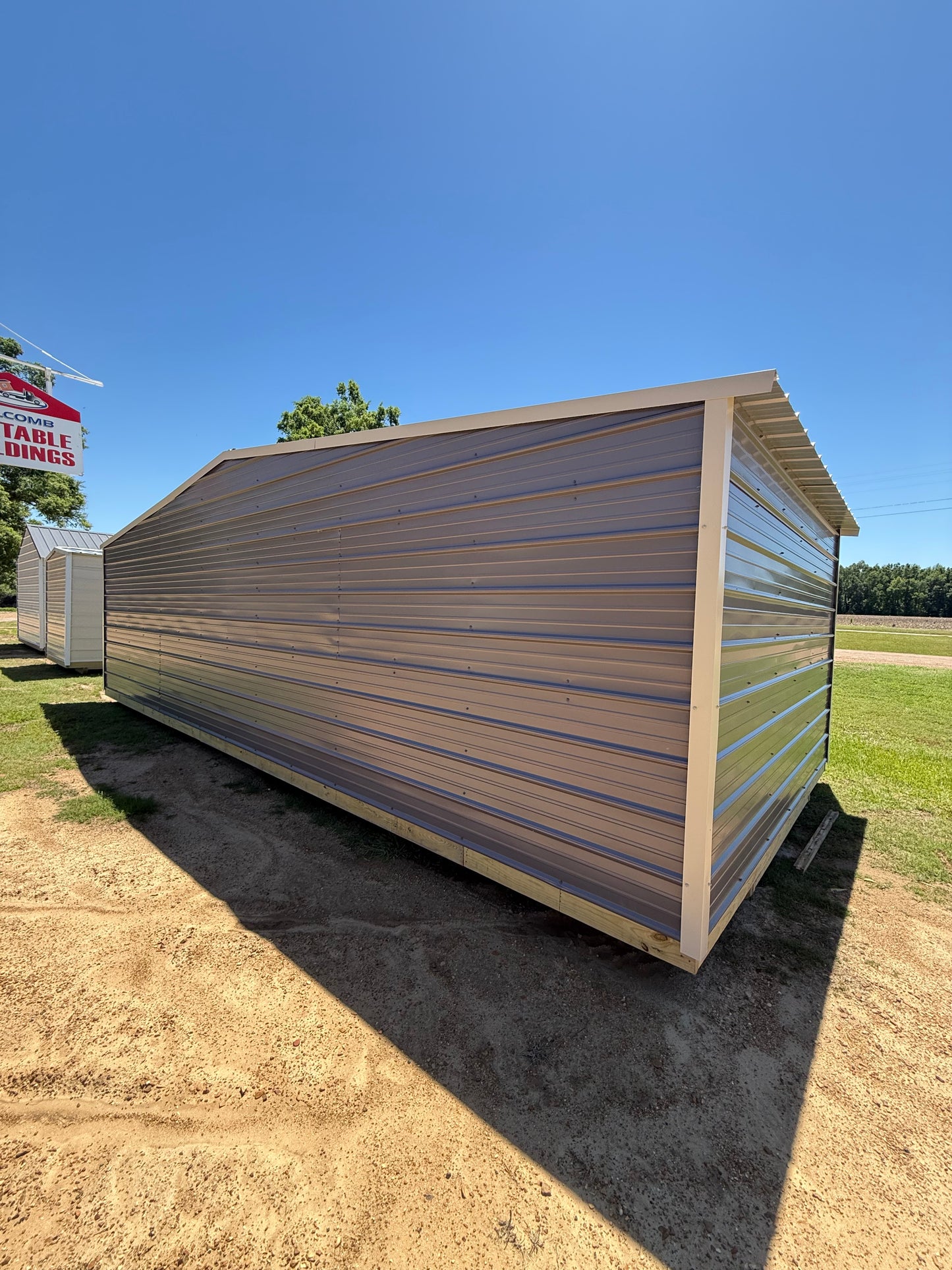 back view of 12x28 regular roof portable building 