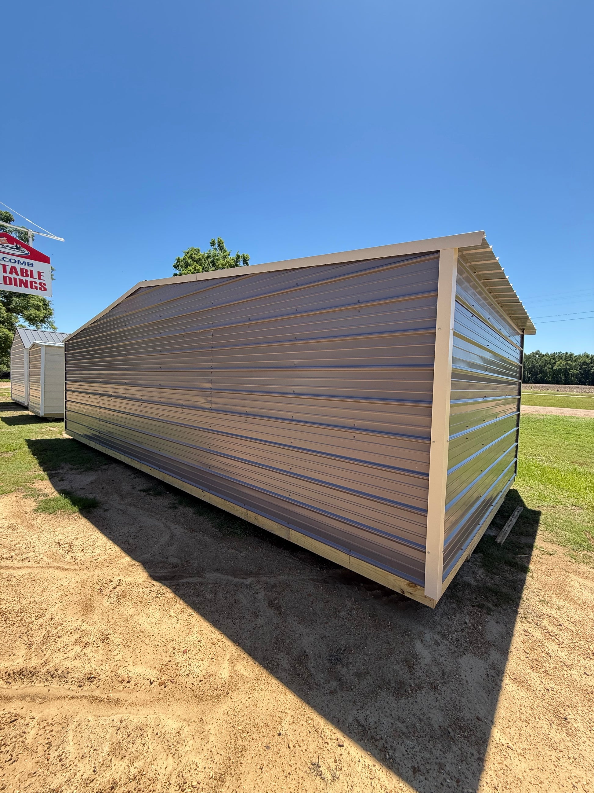 back view of 12x28 regular roof portable building 