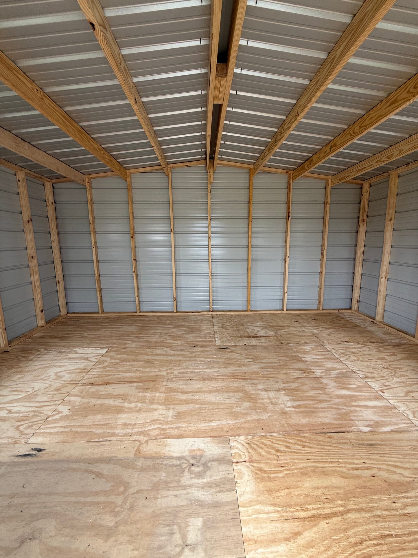 inside view of 12x16 regular roof portable building 