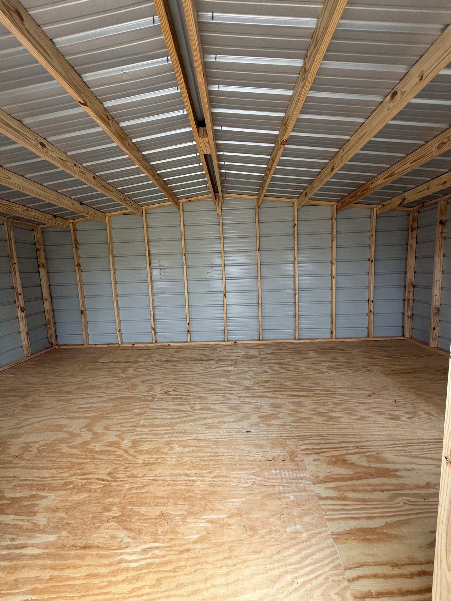 inside view of 12x20 regular roof portable building 