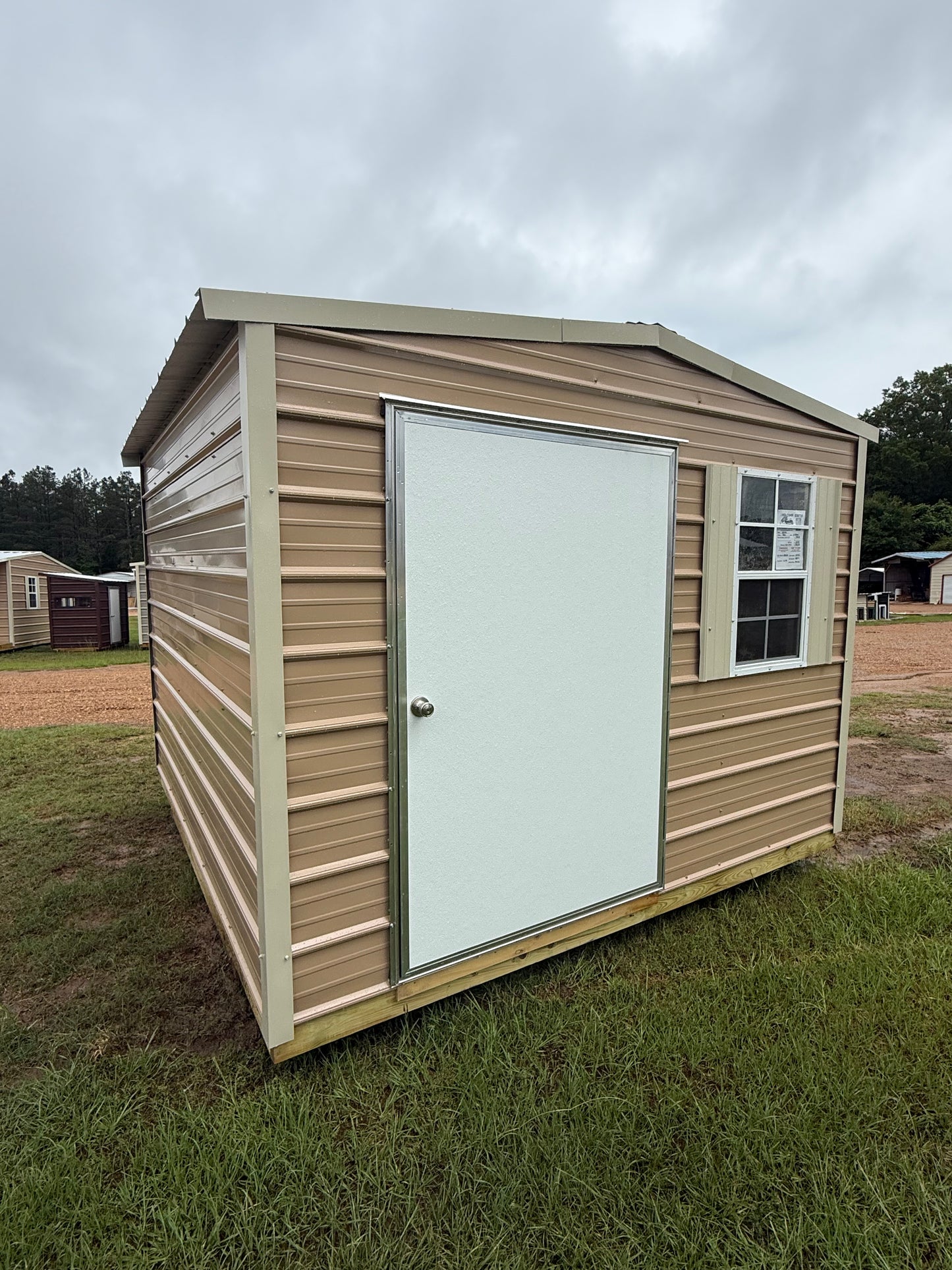 10x10 Tan/Light Stone regular roof portable building 