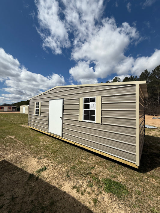 10x24 taupe and light stone building 