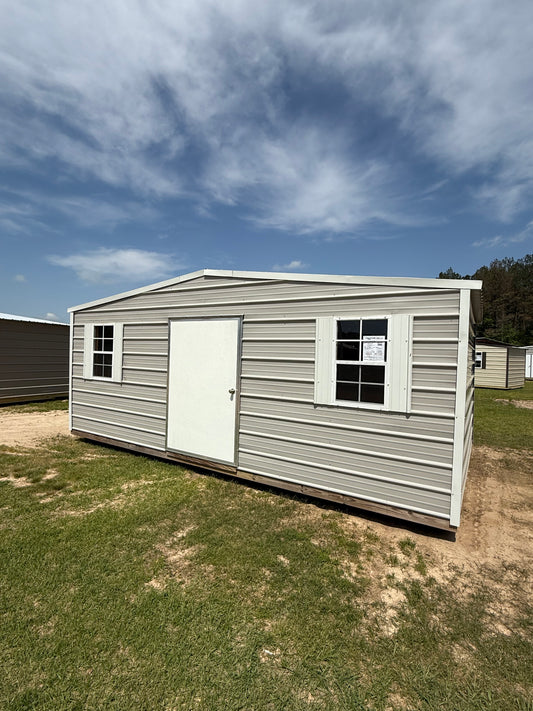12x20 gray/white portable building 