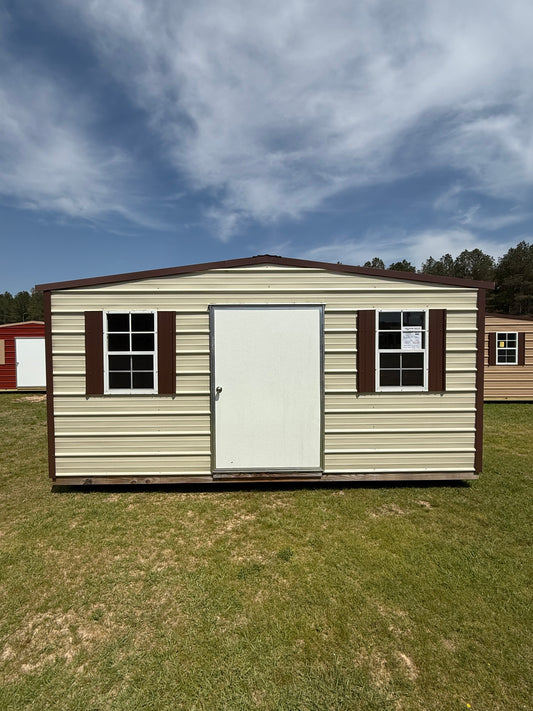 10x16 Light Stone/brown regular roof portable building