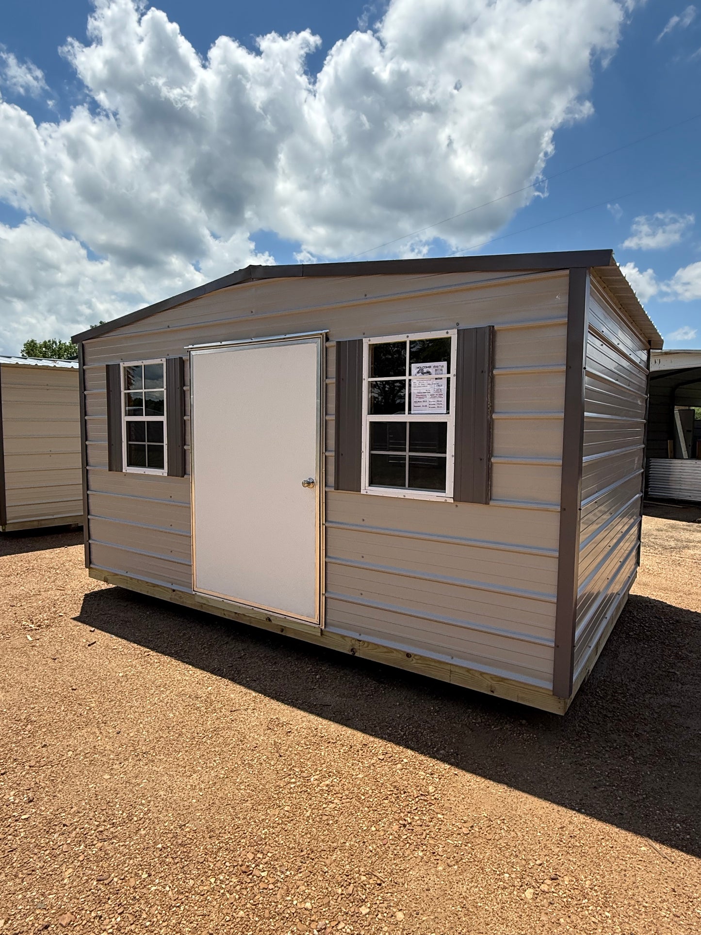 10x14 Gray/Charcoal regular roof portable building 