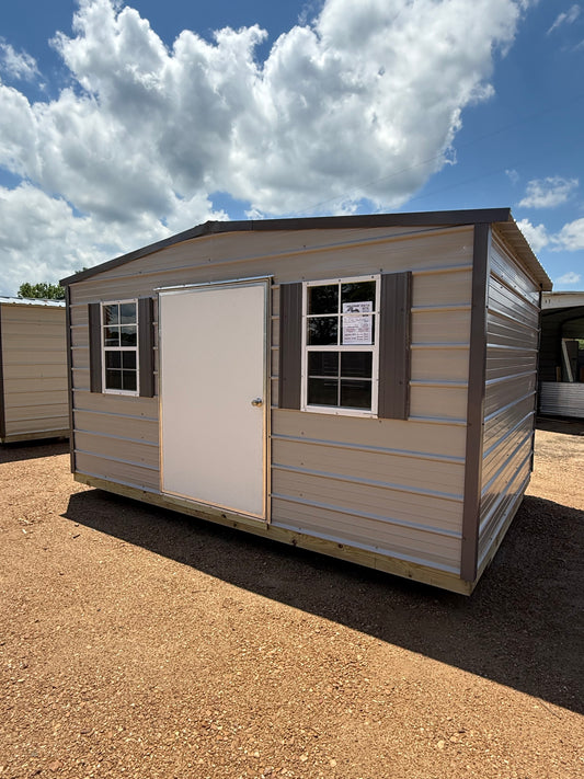 10x14 Gray/Charcoal regular roof portable building 