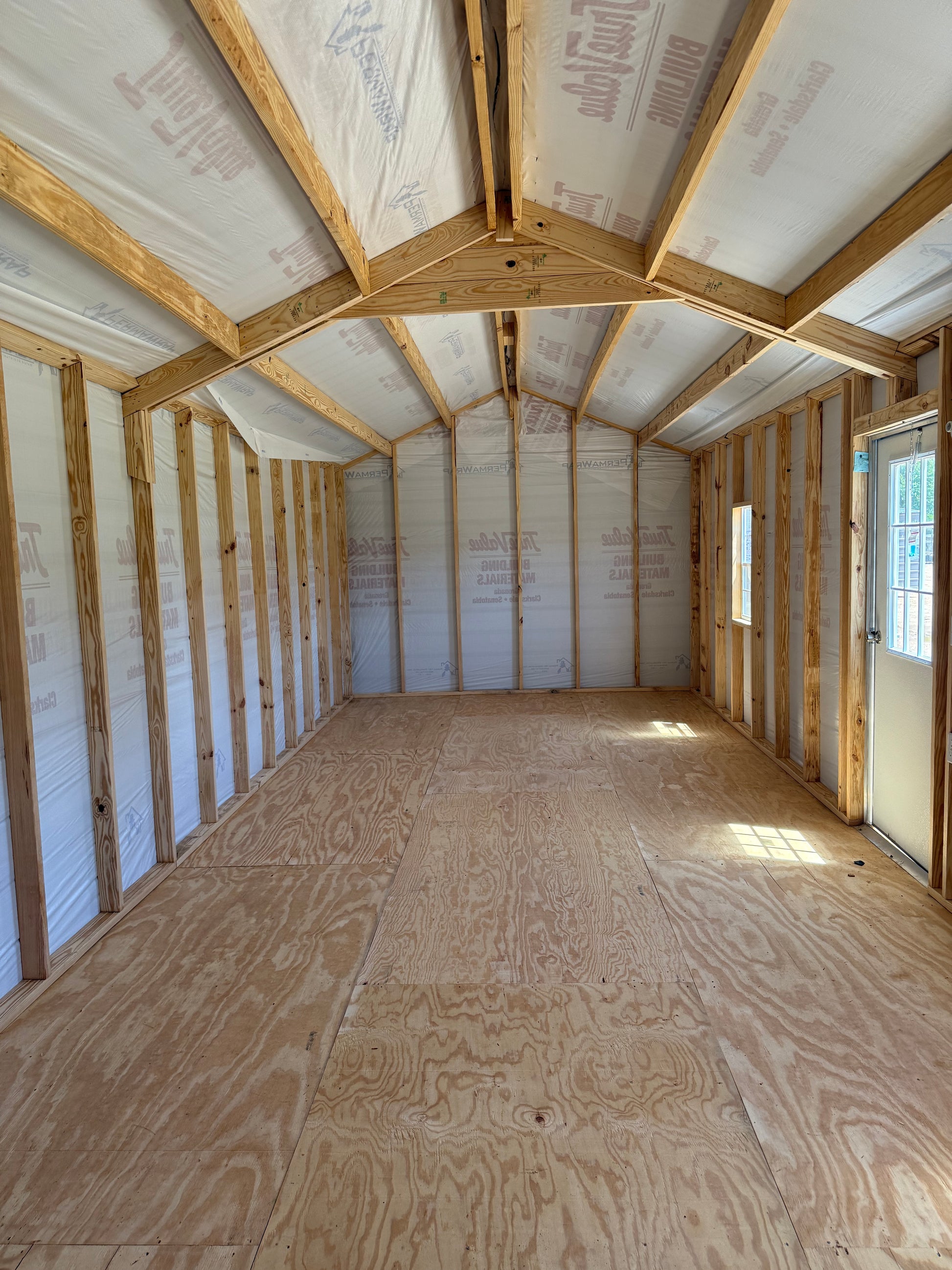 inside view of 12x32 Peak Portable Building 