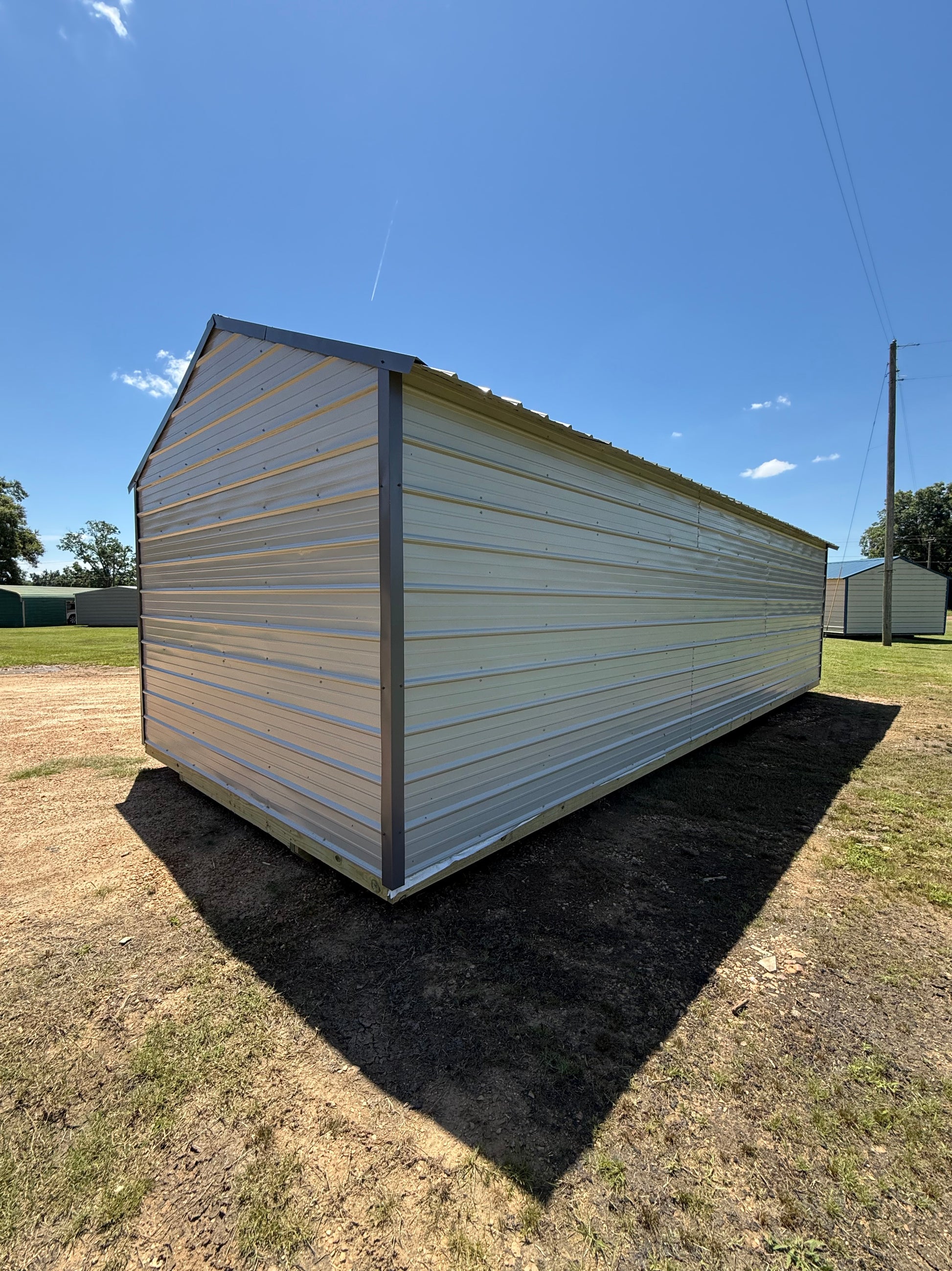 Outside view of 12x32 Peak Portable Building 