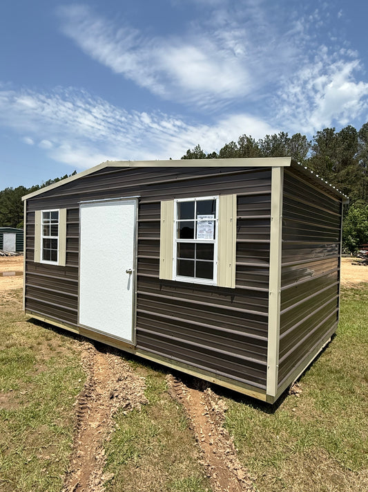 10x16 Burnished Slate/Light Stone regular roof portable building