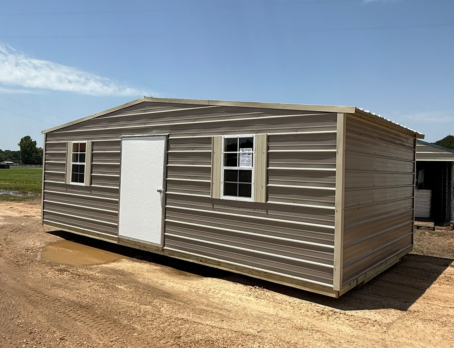 12x24 Taupe/Light Stone building regular roof 