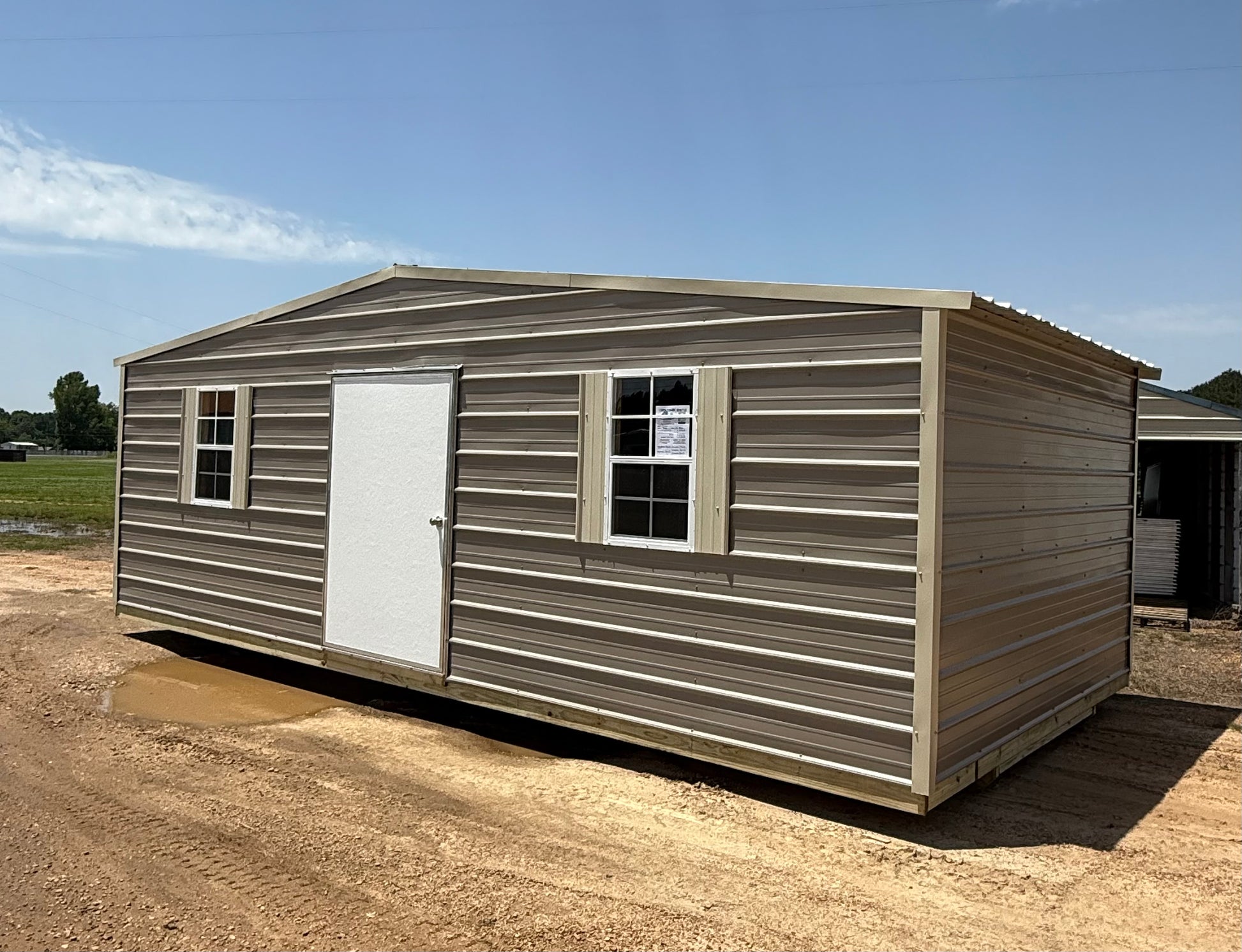 12x24 Taupe/Light Stone building regular roof 