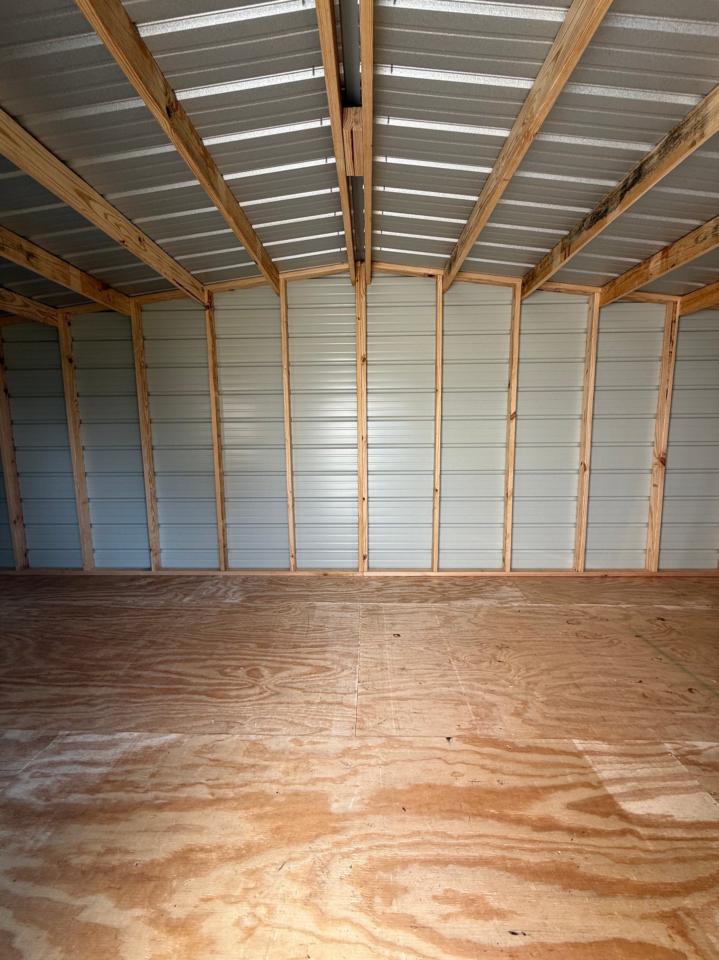inside 10x24 regular roof portable building