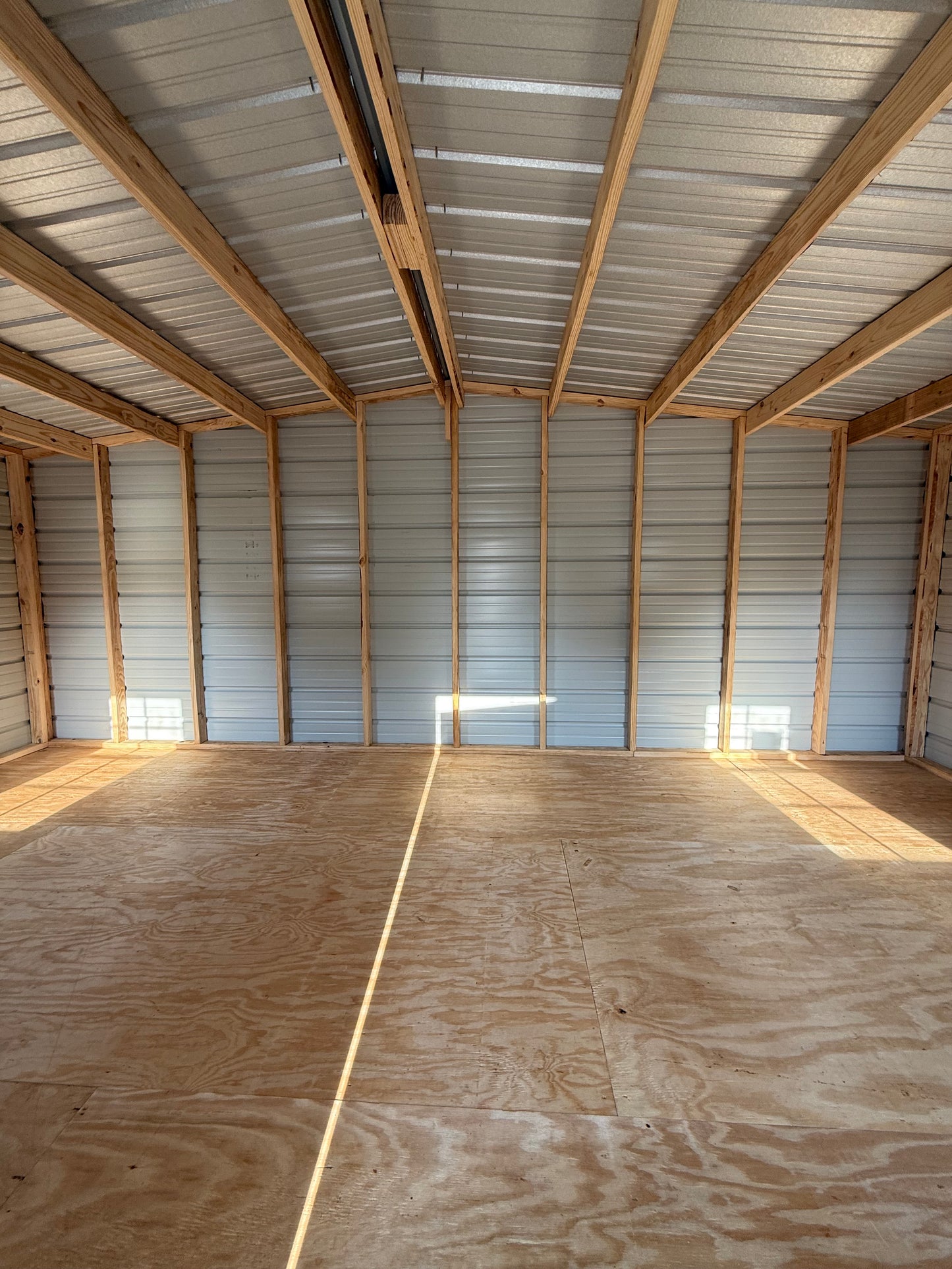 inside 12x20 regular roof portable building