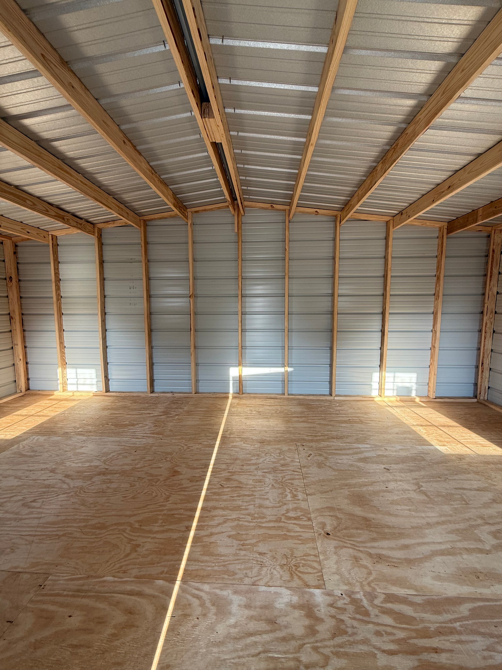 inside 12x20 regular roof portable building