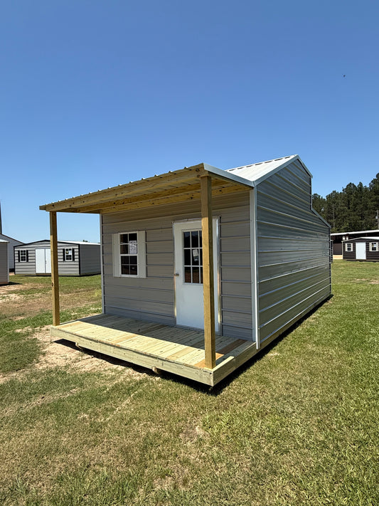 12x24 Lofted Big Mac Portable Building Gray/Alamo White
