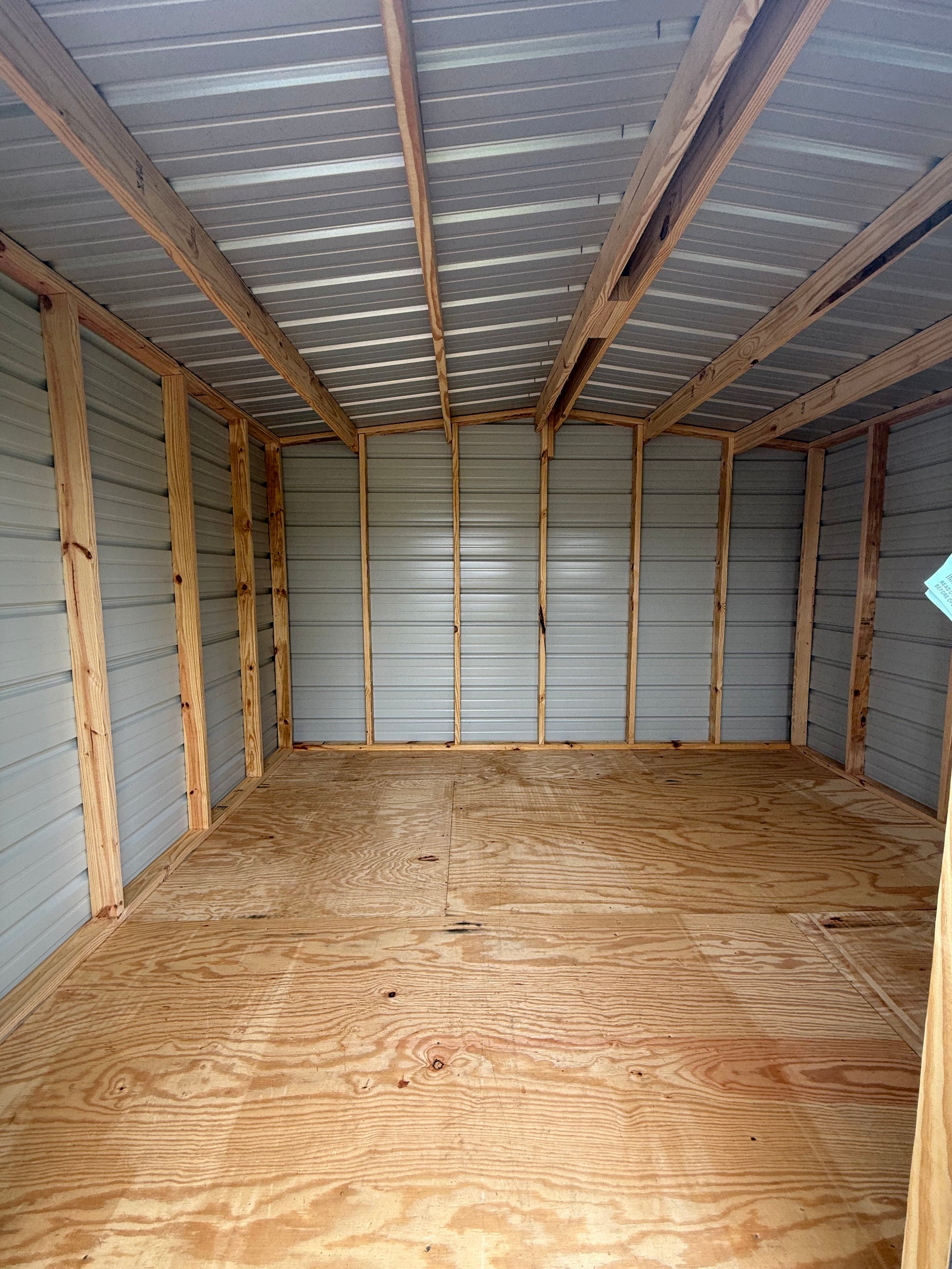 inside view of 10x12 regular roof portable building 